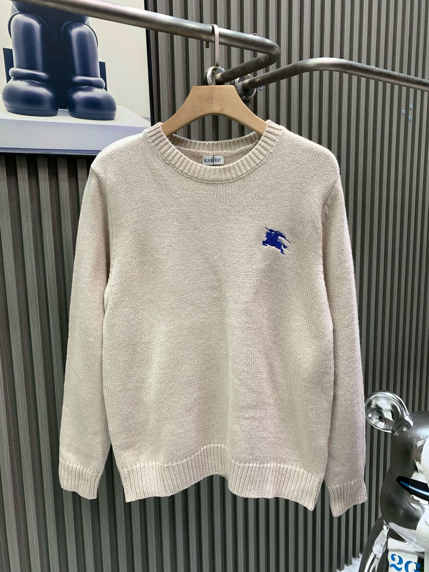 Burberry Beige Knight Logo Sweater
