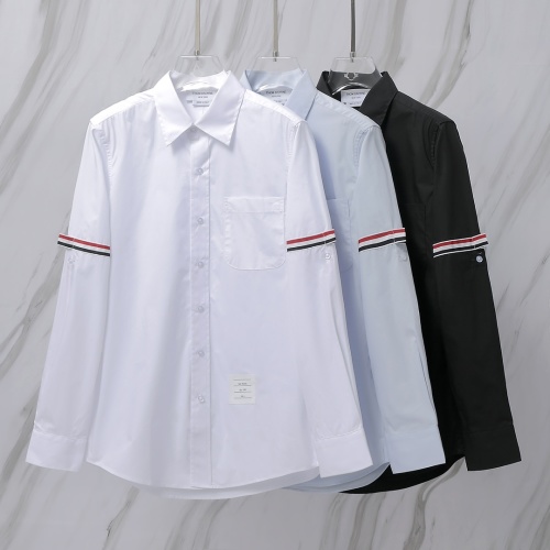 Thom Browne Classic Oxford Shirt with Signature Sleeve Stripes 1 Thom Browne Classic Oxford Shirt with Signature Sleeve Stripes