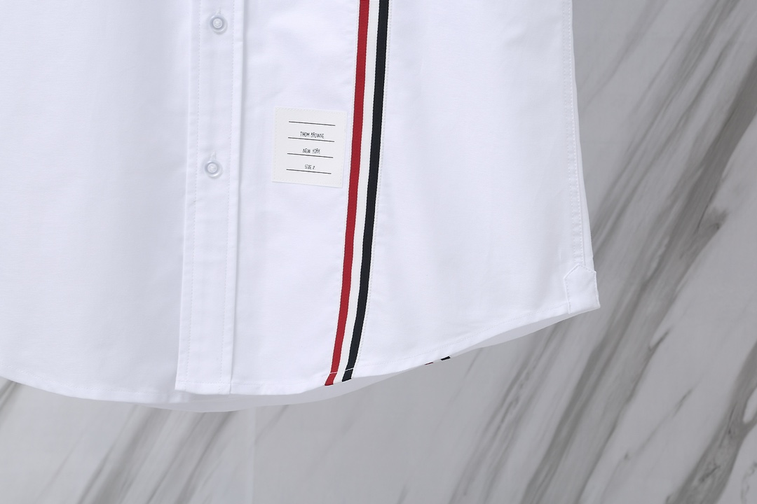 Thom Browne T-B 926 Oxford Wing-Sleeve Shirt in White, High-Quality Cotton. - 图片 5
