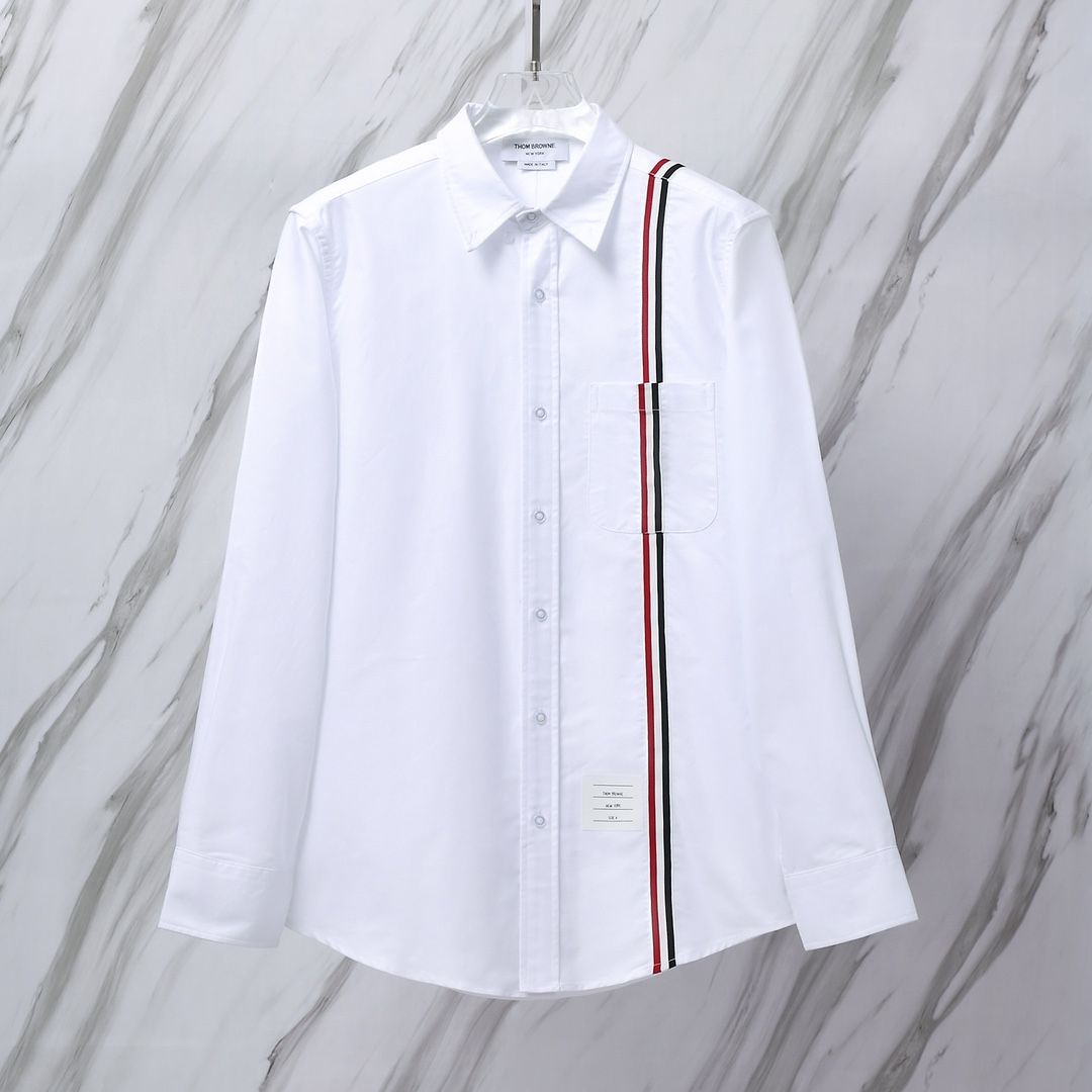 Thom Browne T-B 926 Oxford Wing-Sleeve Shirt in White, High-Quality Cotton. - 图片 1