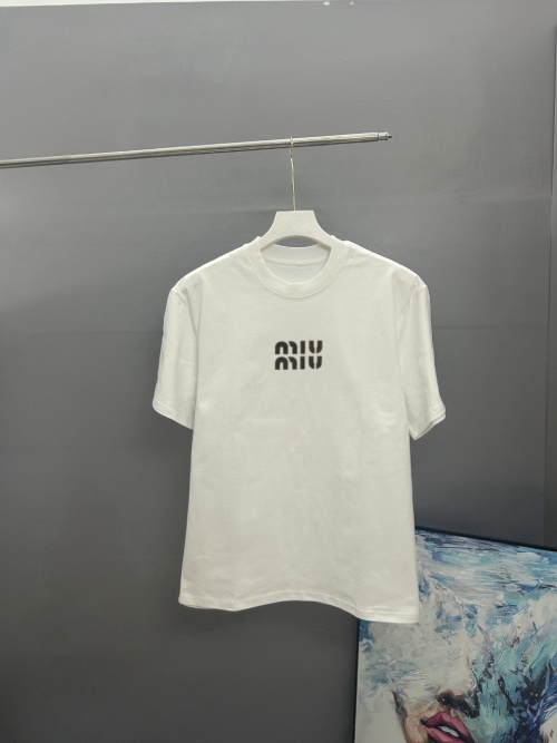 Miu Miu Classic Logo Print Short Sleeve T-Shirt - Unisex Cotton Tee 1 Miu Miu Classic Logo Print Short Sleeve T-Shirt - Unisex Cotton Tee
