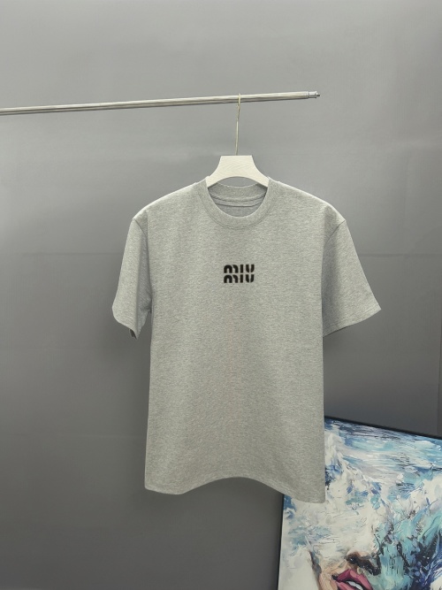 Miu Miu 2025 Spring/Summer Classic Printed Crew Neck Short Sleeve T-Shirt