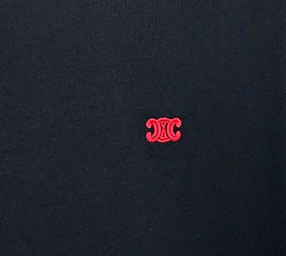 CELINE赛琳 刺绣款 2025秋冬新款松紧带直筒长裤 上身版型超赞 独家厚款定制面料休闲裤颜色:黑灰