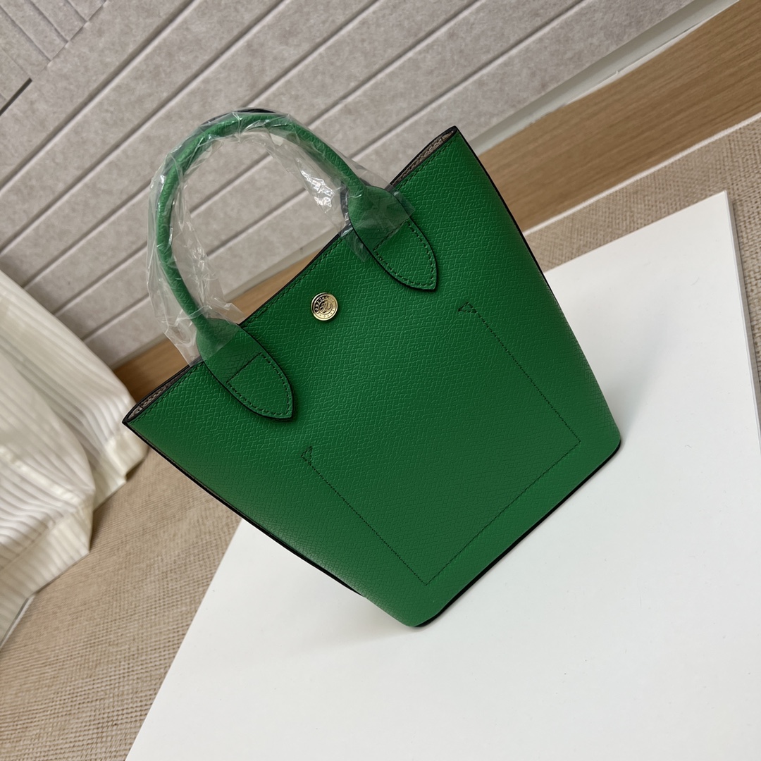 Green real shot of Longchamp's new cowhide Epure women's bag mini tote bag shoulder crossbody bag