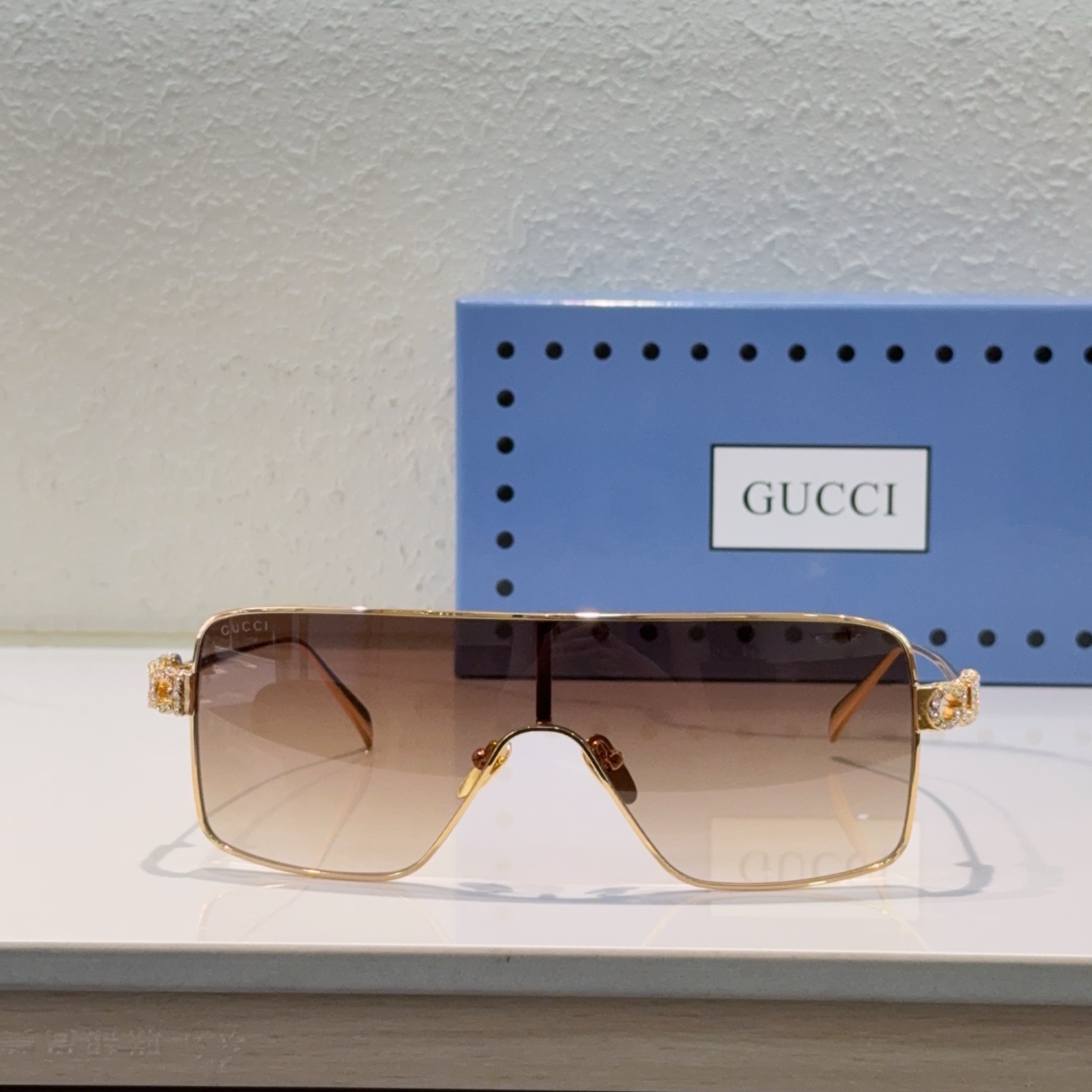 GUCCI Sunglasses Metal Rimless Square