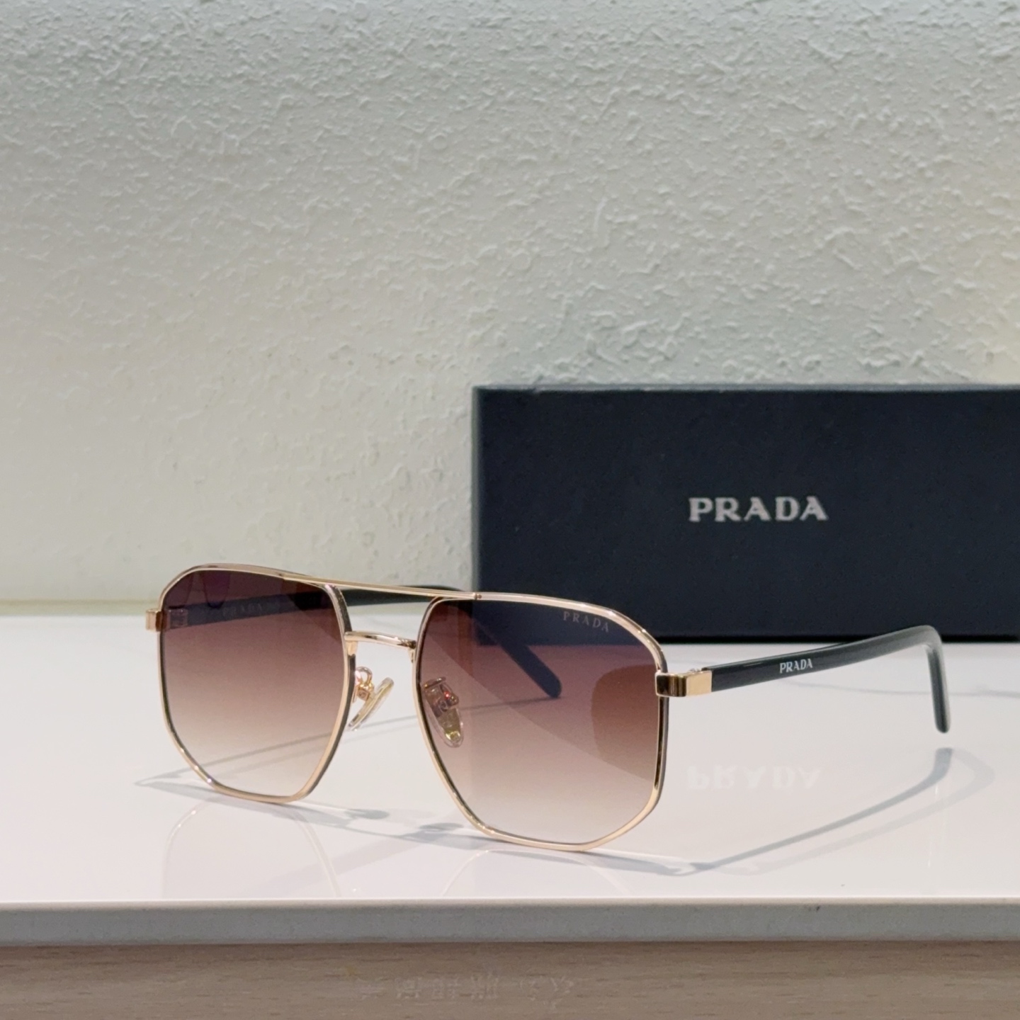 PRADA Sunglasses Metal Square Frame Gradient