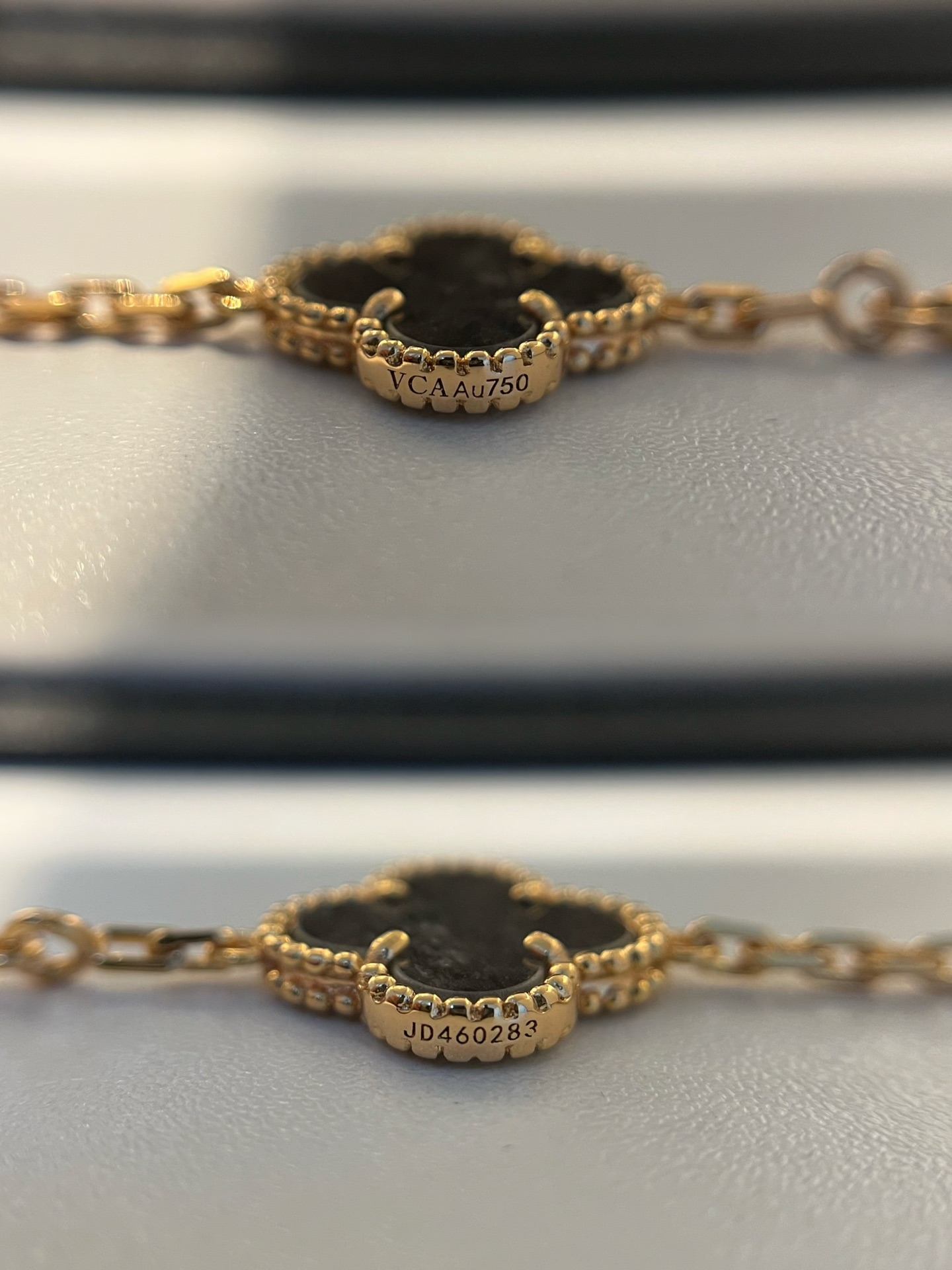 Van Cleef & Arpels vca 银耀石五花手链 玫金色 对版cnc菱形扣