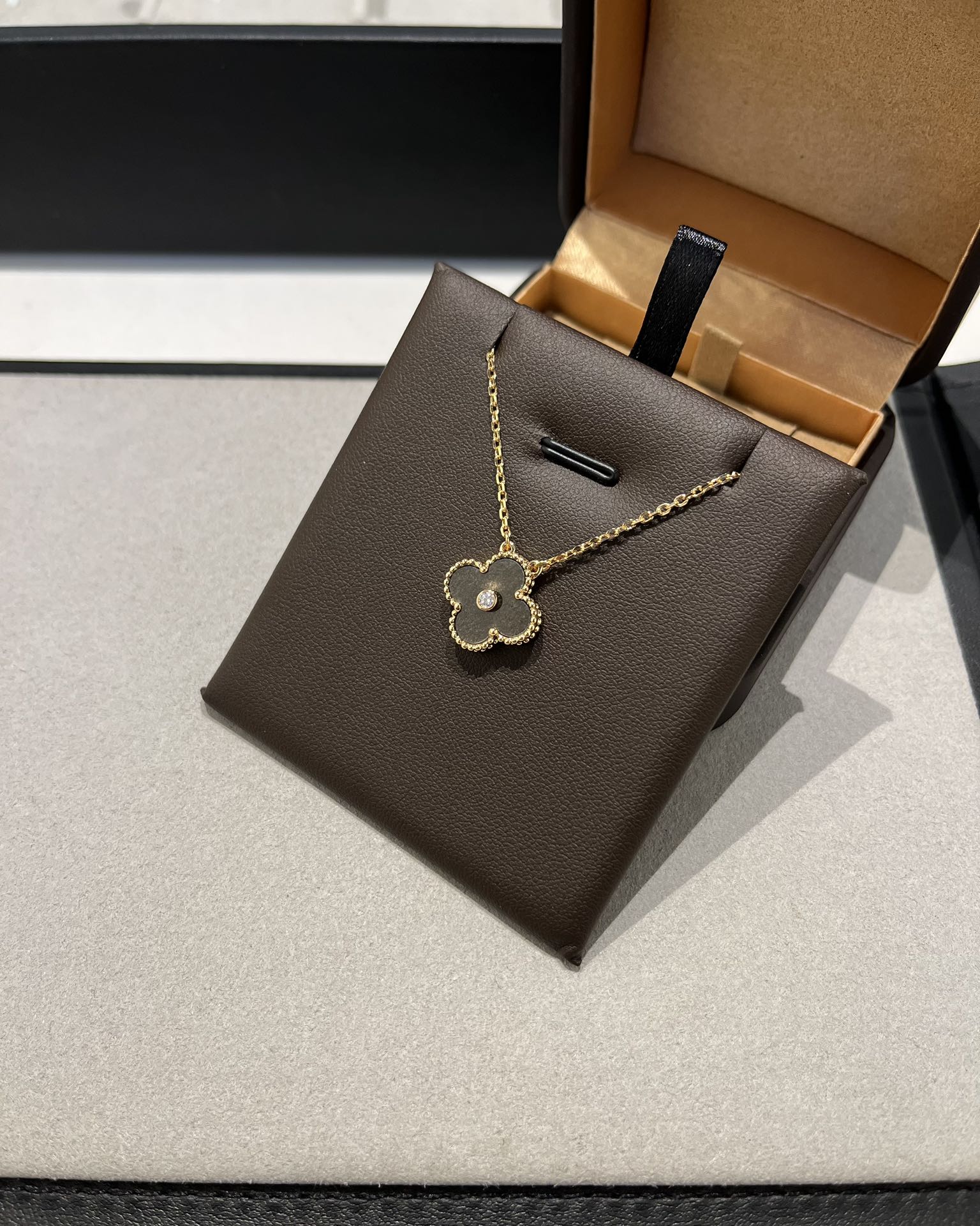 Van Cleef & Arpels vca 单花四叶草镶钻项链