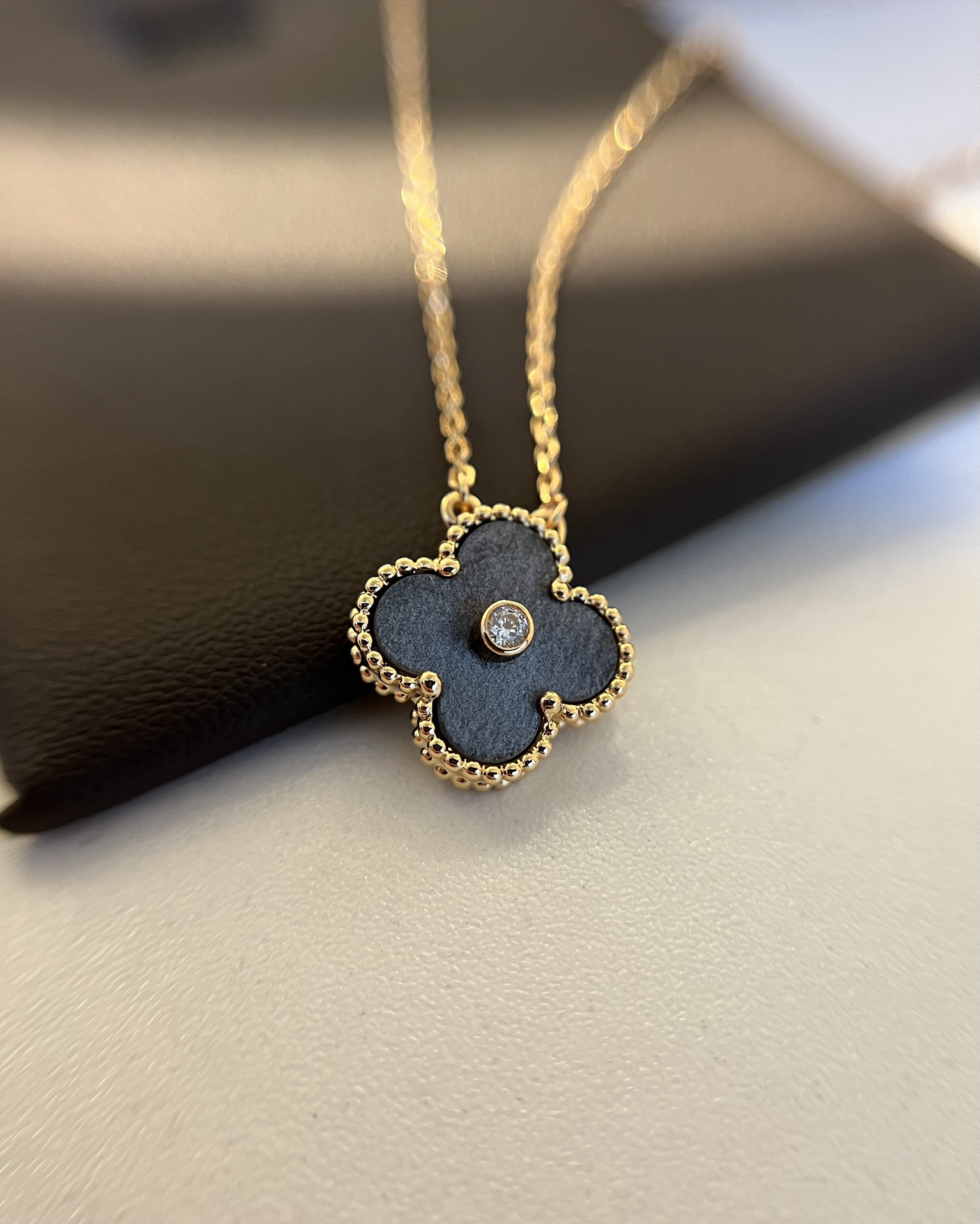 Van Cleef & Arpels vca 单花四叶草镶钻项链