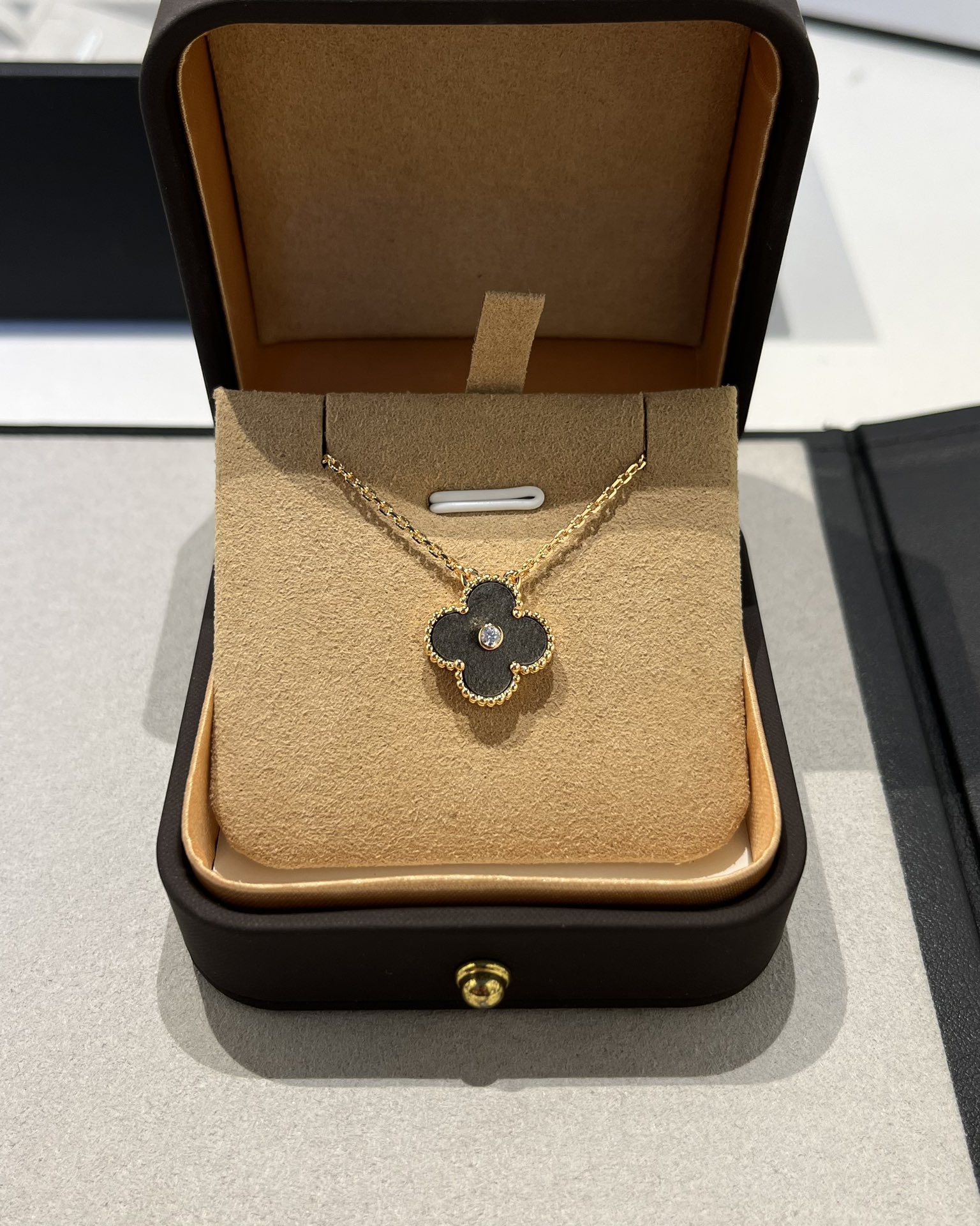 Van Cleef & Arpels vca 单花四叶草镶钻项链