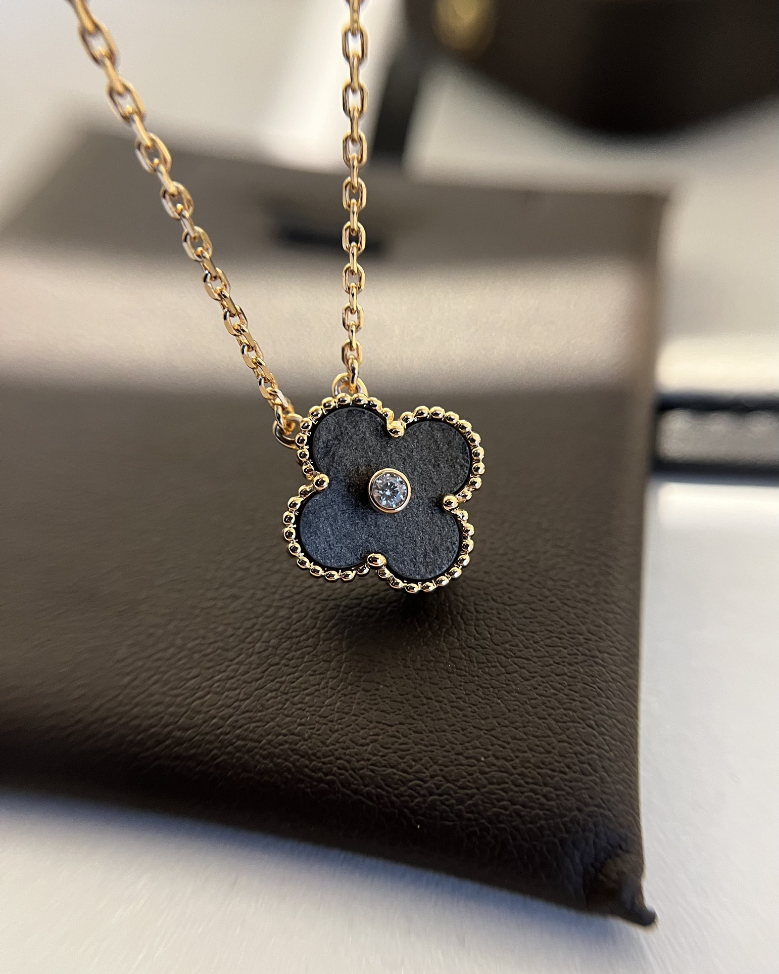 Van Cleef & Arpels vca 单花四叶草镶钻项链
