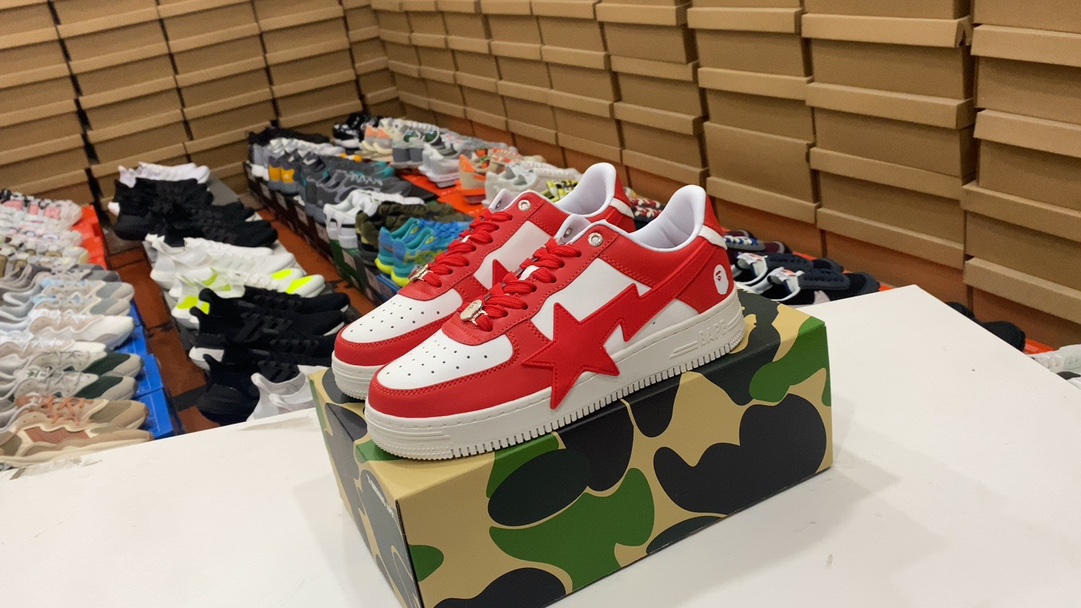 Bape Scarpe da Skate Pelle verniciata Top bassi