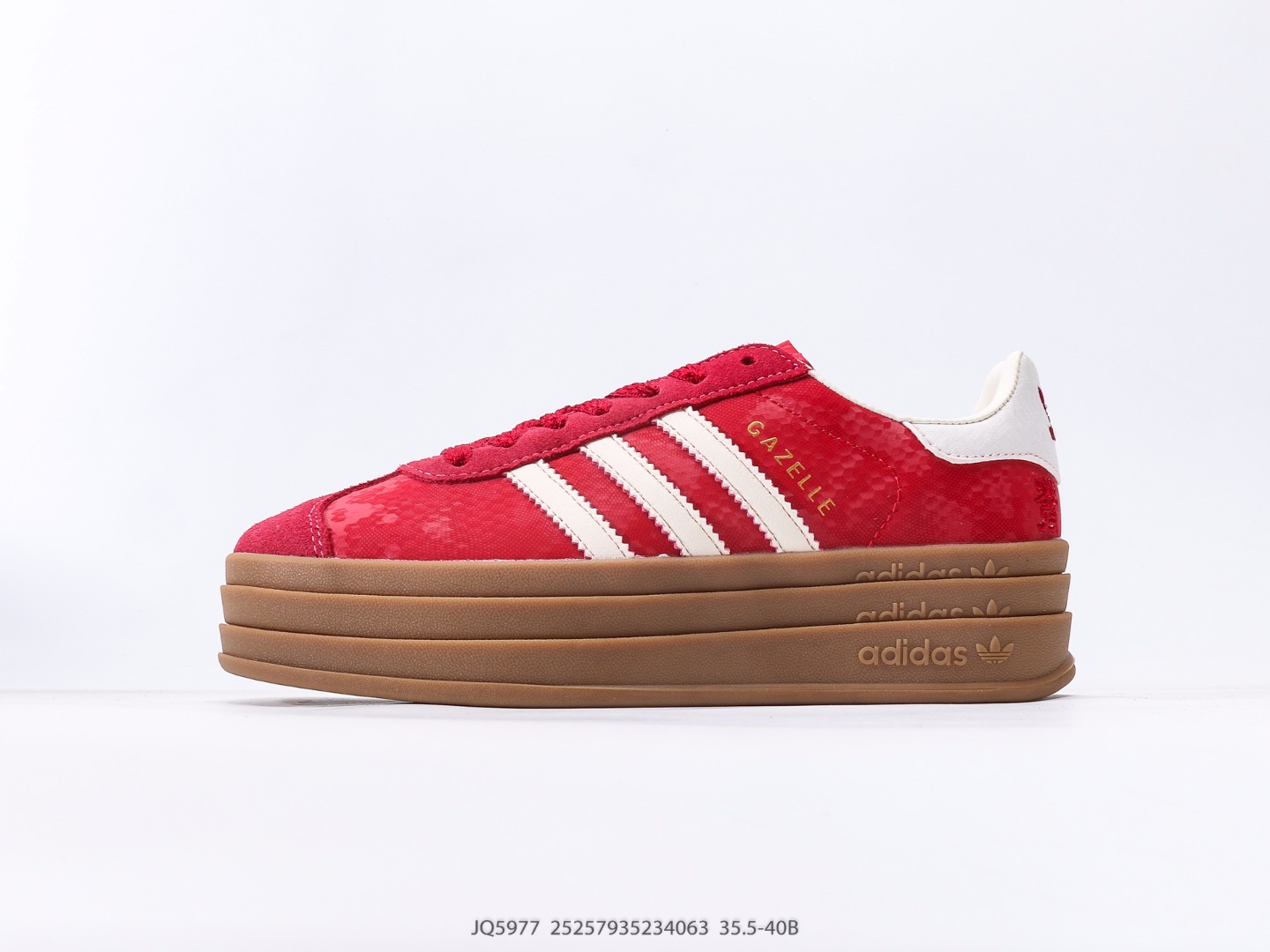 💰170 Adidas AD Originals Gazelle Bold Cny Snake Año limitado Año de serpiente de tres capas Rojo y Blanco Suela baja Top bajo resistente a los zapatos de altura gruesas que mejoran la altura Excelente diseño y dedo del pie de plástico, con un ajuste fuerte, ajuste del talón estable, diseño de la curva de pie de pie de pie , suave, elástica, cómoda y no fácil de goma de goma con diseño de textura anti-deslizamiento Tamaño de agarre liso: 35.5 36 36 36 37 ⅓ 38 38 39 ⅓ 40 Artículo No. JQ5977#25257935234063