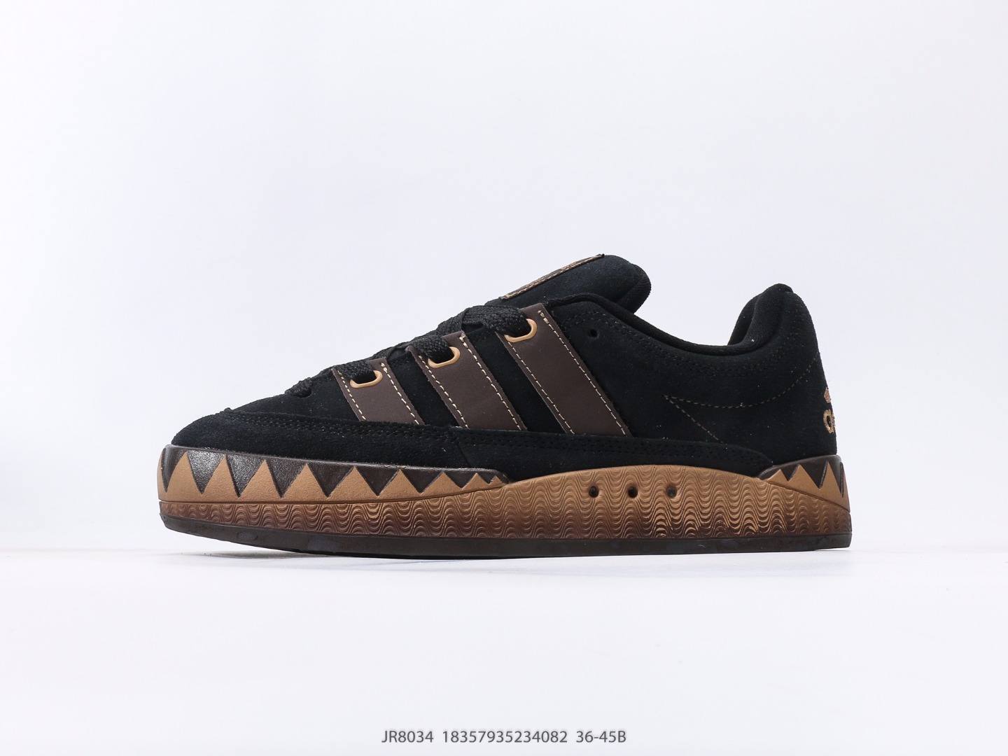 💰130 Adidas Adidas Adimatic Low Matic Series Bew-Top Retro Shark Bread Shoes Sports and Casual Skateboard Zapatos La parte superior está hecha de gamuza colorida y combinada con el icónico logotipo de tres tripas de la marca. y medio grueso.