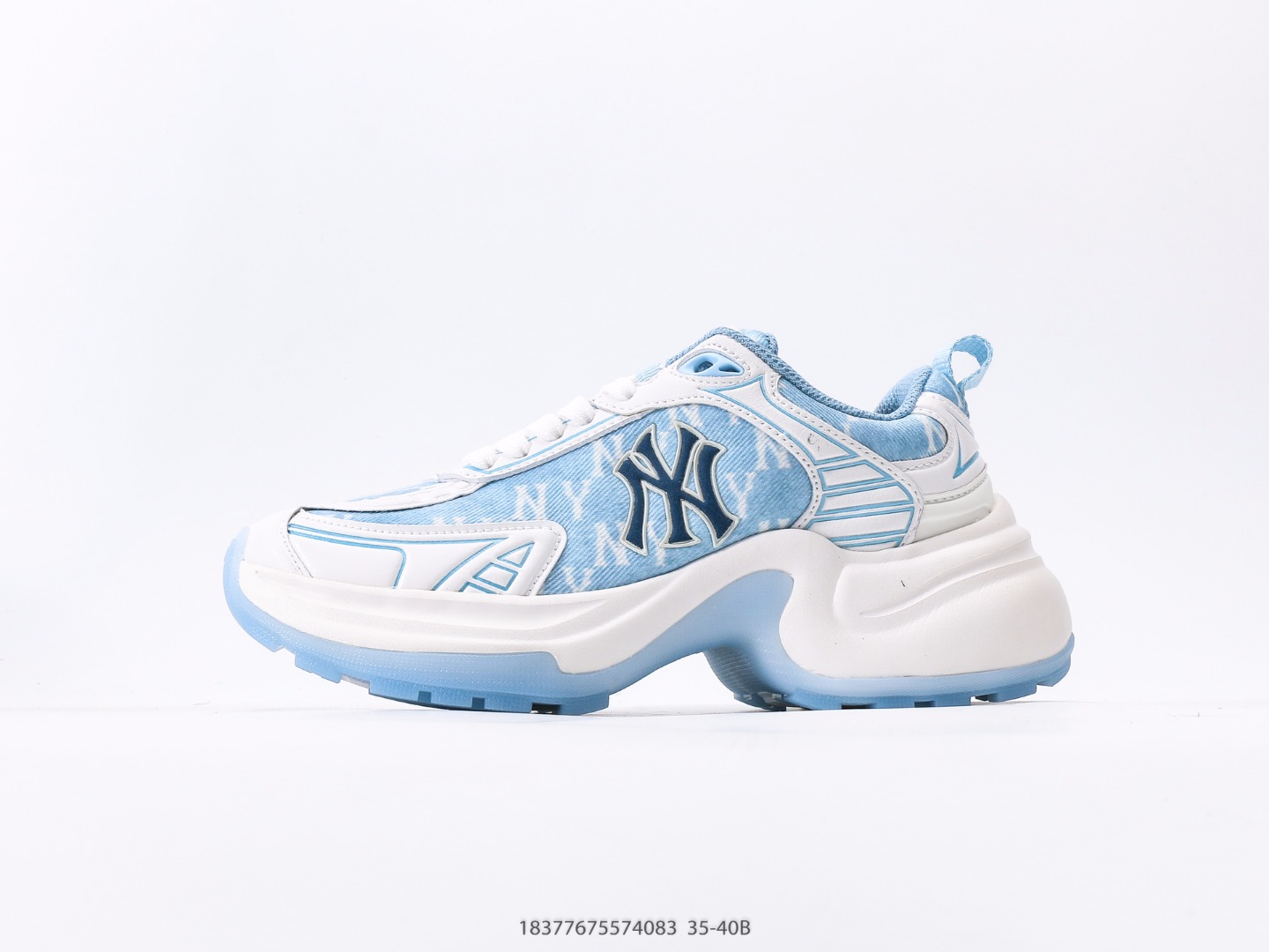 MLB Chunky Liner Seniors Shoes Series Low Top Lightweight Height Increasing Thick Bottom Peplum Casu