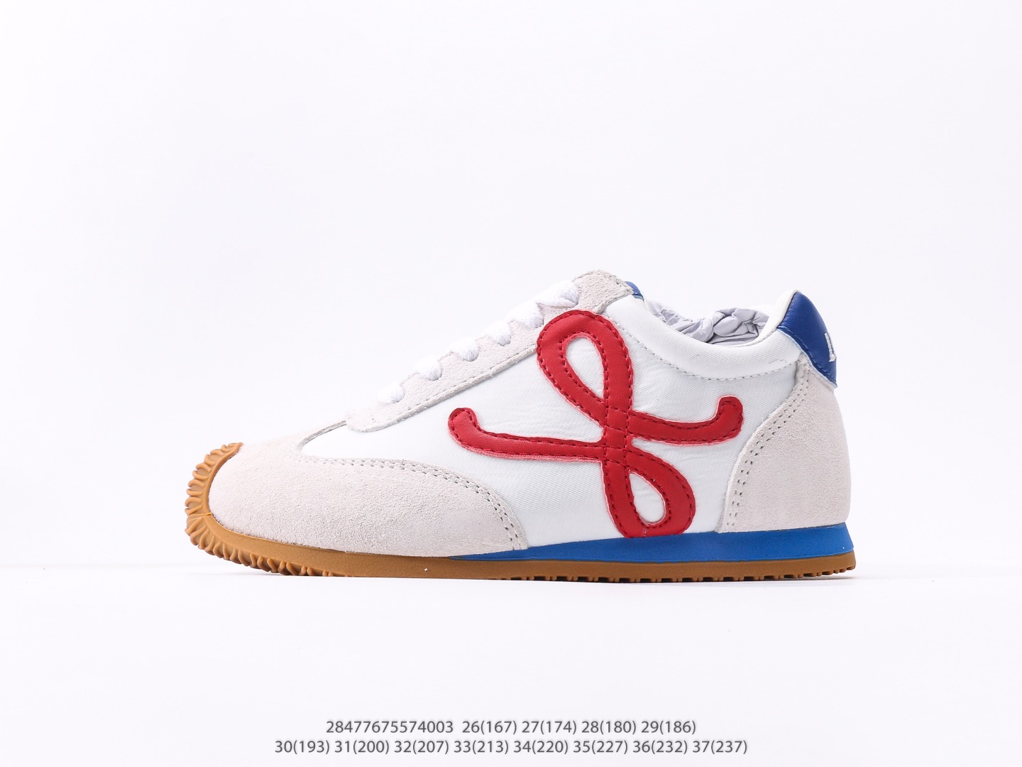 童鞋 罗意威Loewe Ballet Runner 2.0 Sneakers 芭蕾舞2.0系列阿甘复古风德训薄底百搭休闲运动鞋注意：图下方显示为实际脚长，单位毫米[手工测量，可能存在5毫米左右的误差] #28477675574003-选品中心