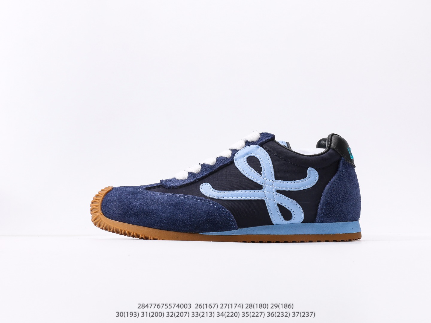 童鞋 罗意威Loewe Ballet Runner 2.0 Sneakers 芭蕾舞2.0系列阿甘复古风德训薄底百搭休闲运动鞋注意：图下方显示为实际脚长，单位毫米[手工测量，可能存在5毫米左右的误差] #28477675574003-选品中心