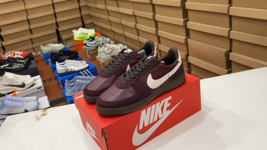 Nike Air Force 1 Low Casual Sneakers - Burgundy, Men's Size Available