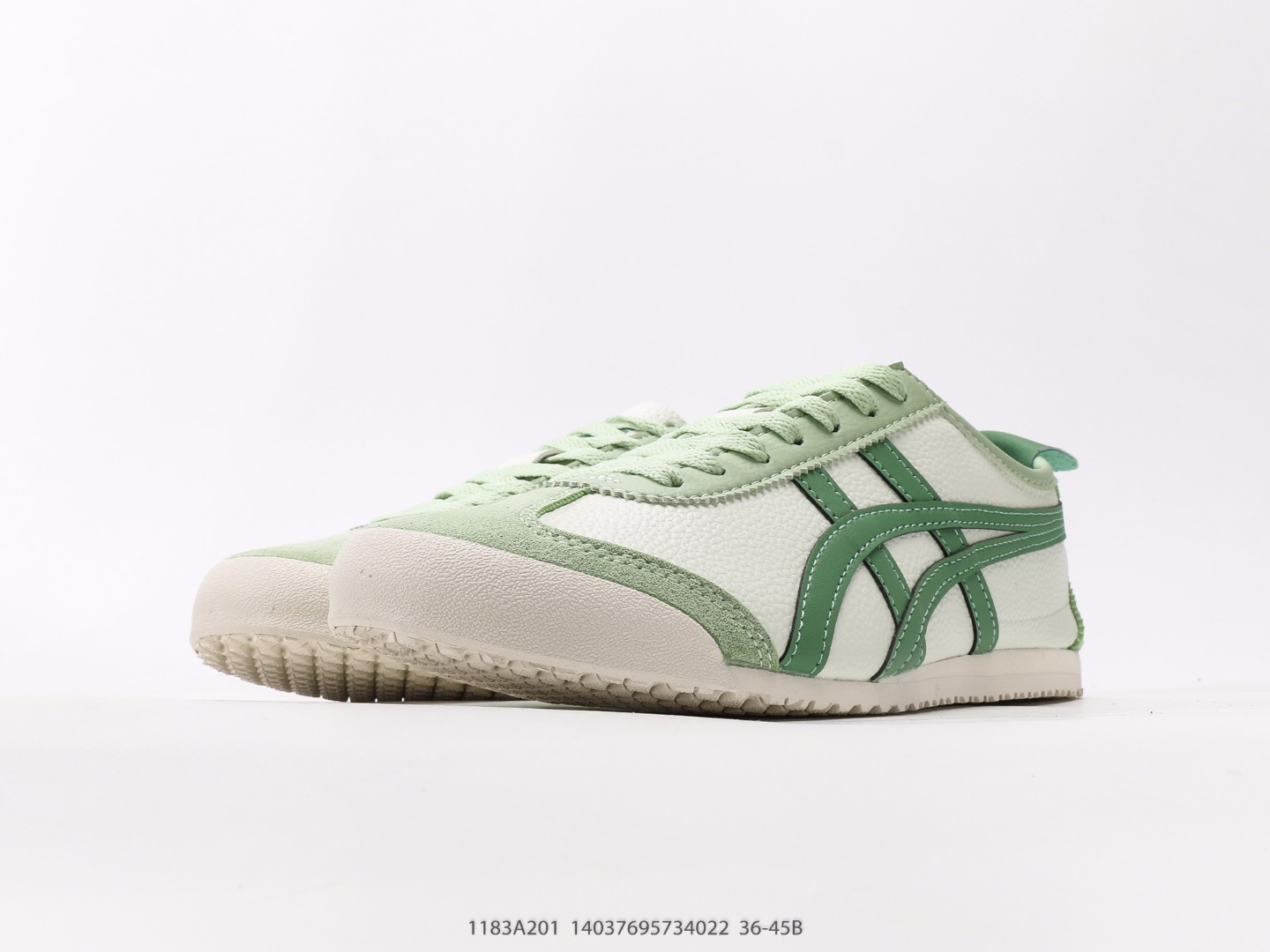 Onitsuka Tiger Mexico 66 Deluxe: Handcrafted Leather Sneakers - Green & White 6 o 1iujado2ccad1hqbfe91mca5ai4