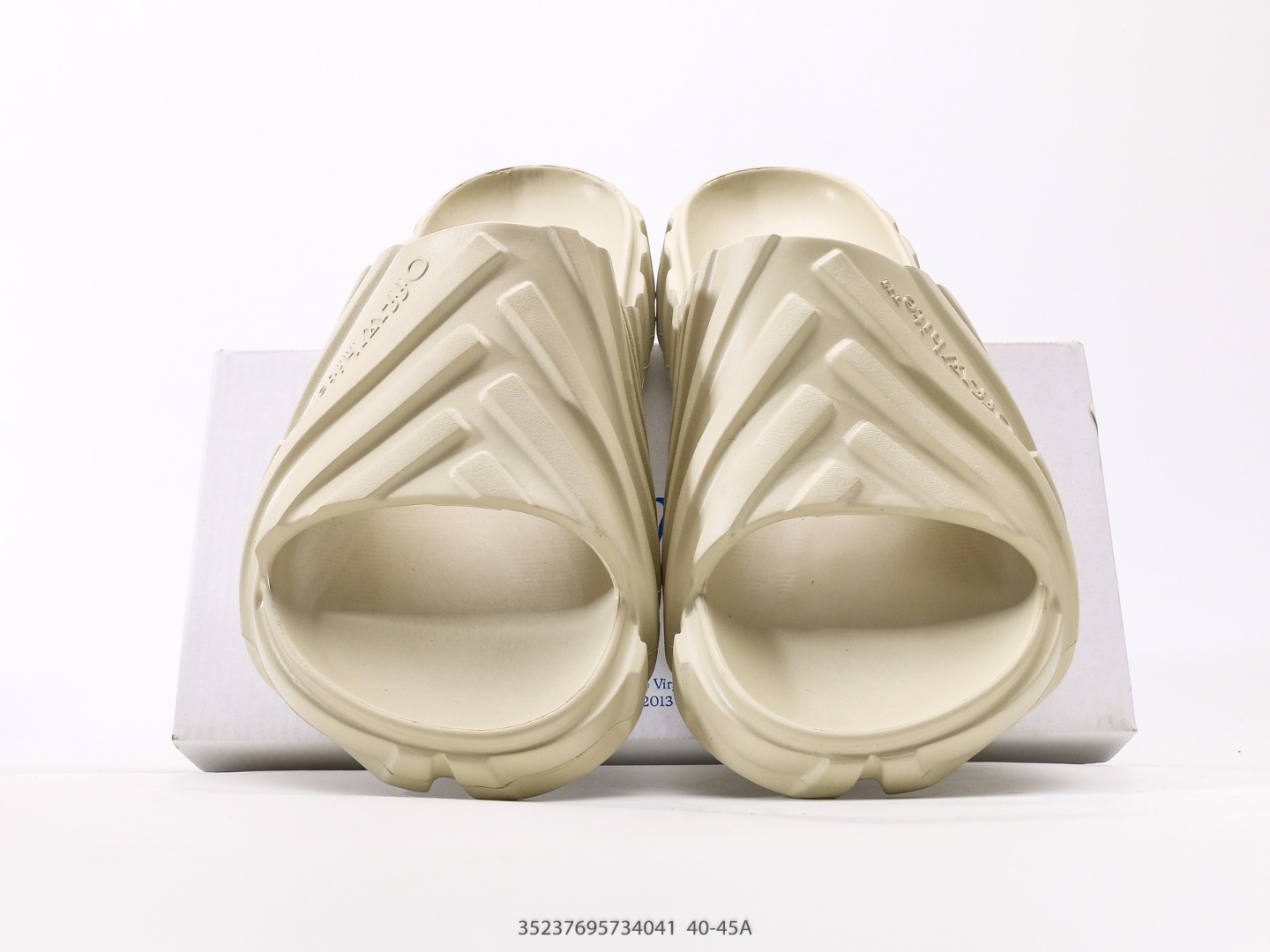 Off White Beige Rubber Logo Detailed Slide Sandals, Comfortable & Stylish 2 o 1iujc5f3r11l51dji1peqhmh1vcq5t
