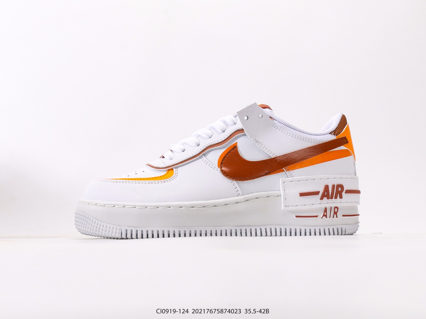 耐克NK WMNS Air Force 1 Shadow 轻量增高低帮百搭板鞋拼接马卡龙 全新少女系解构主义设计 双层轻量EVA发泡中底+防滑RB橡胶外圈底鞋底 货号:CI0919-124#20217675874023