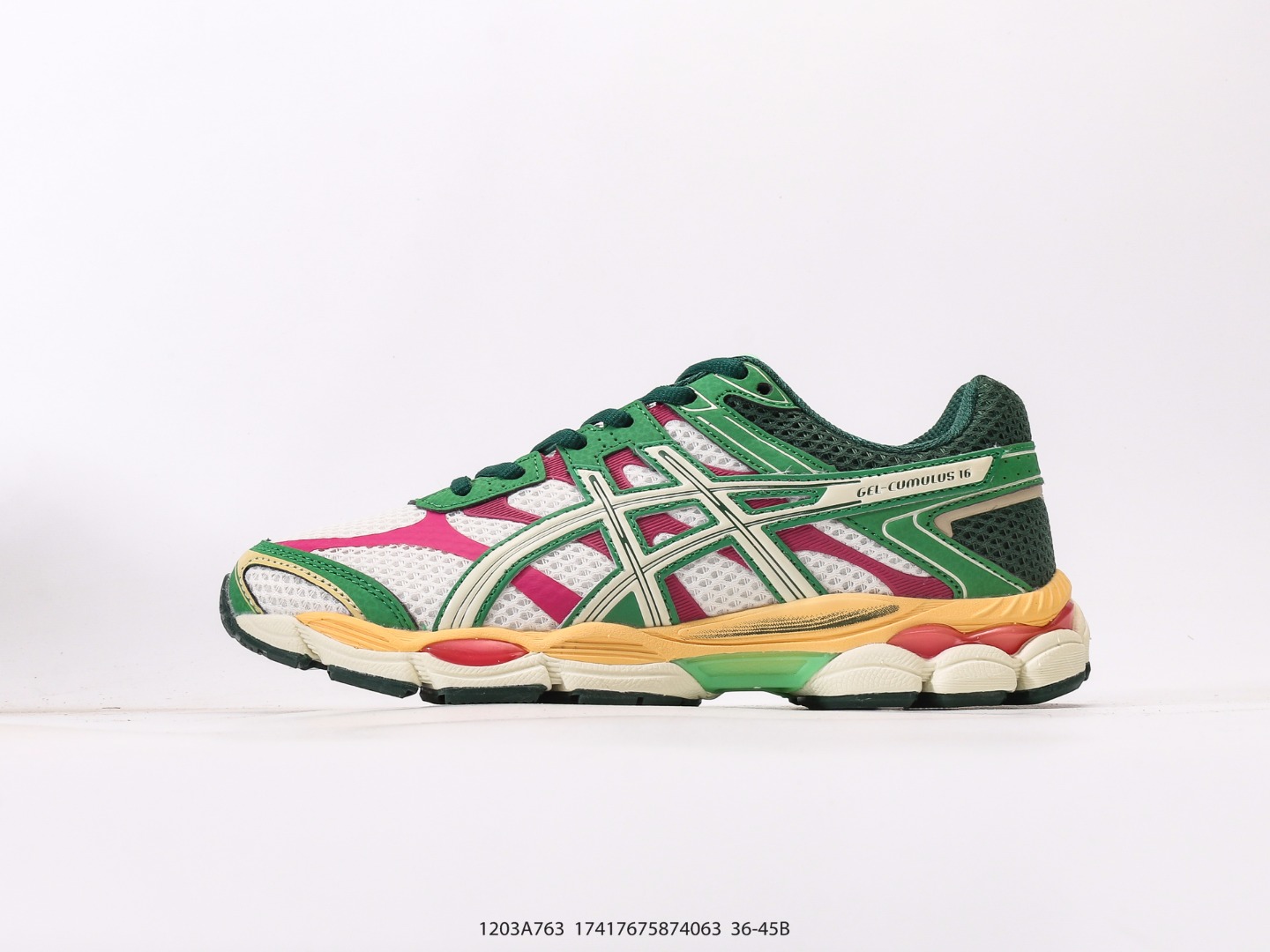 💰190
亚瑟士Asics Gel-Cumulus 16 亚瑟士 防滑耐磨 休闲运动鞋采用双层提花网面设计 提高包裹性和透气性 后跟搭载稳定系统科技T-GEL提升整体支撑力和结构感 减少对身体带来的冲击负荷 创新中底至轻回弹
尺码36 37 37.5 38 39 39.5 40.5 41.5 42 42.5 43.5 44 45
货号1203A733#17417675874063