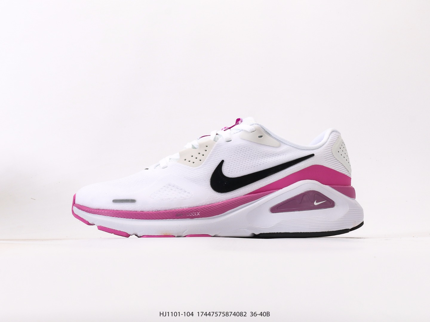 耐克Nike Air Zoom Structure 26 轻量跑鞋鞋面采用透气工程网眼材质制作.鞋身整体轻盈舒适透气,鞋子颜色以玫红色为主色调!耐克Logo以黑色搭配,整体颜色非常协调,简约风格,让日穿的穿搭更时尚.前掌搭载Air Zoom气垫,中底采用泡棉减震科技 货号:HJ1101 104#17447575874082