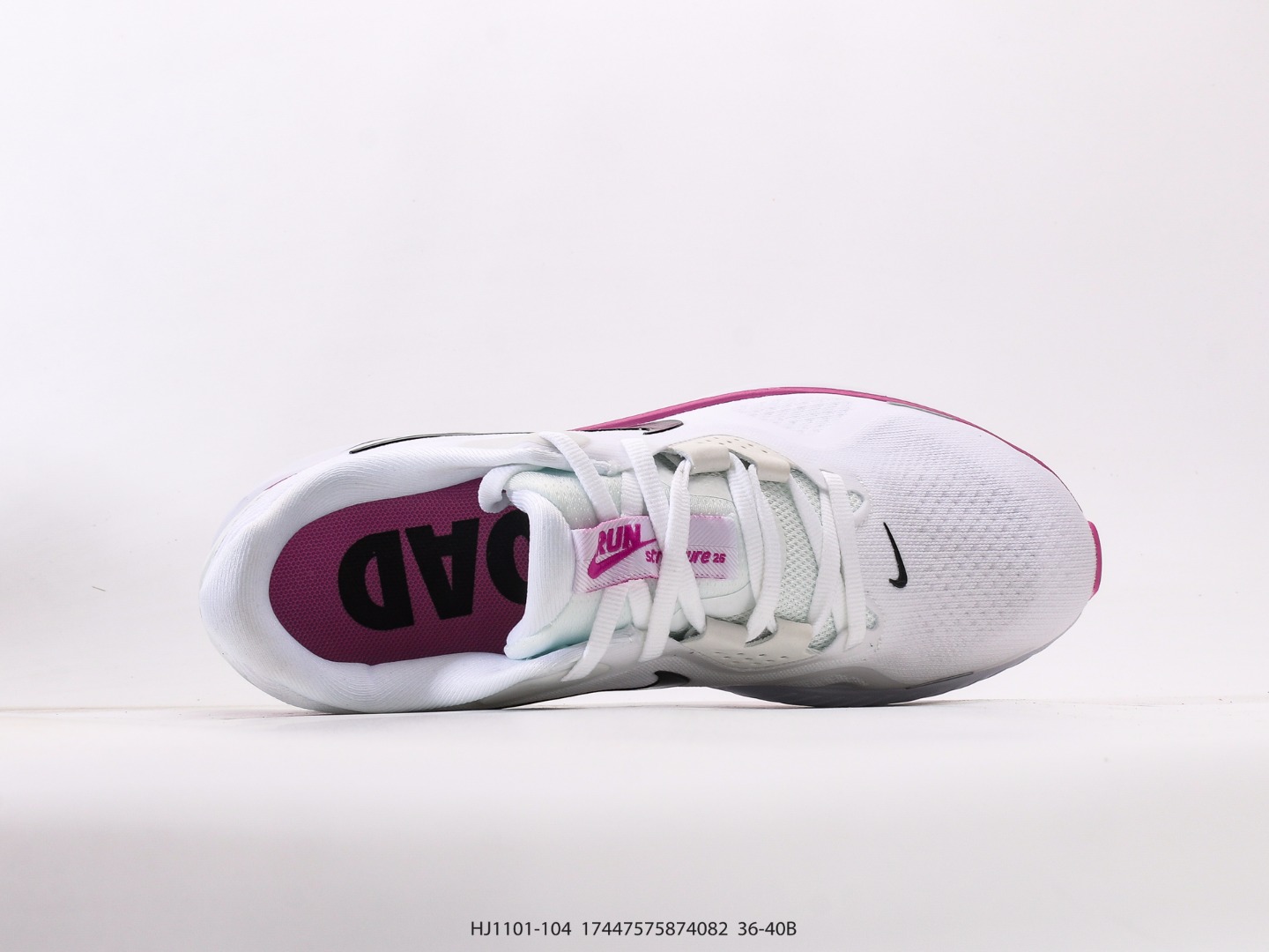 耐克Nike Air Zoom Structure 26 轻量跑鞋鞋面采用透气工程网眼材质制作.鞋身整体轻盈舒适透气,鞋子颜色以玫红色为主色调!耐克Logo以黑色搭配,整体颜色非常协调,简约风格,让日穿的穿搭更时尚.前掌搭载Air Zoom气垫,中底采用泡棉减震科技 货号:HJ1101 104#17447575874082