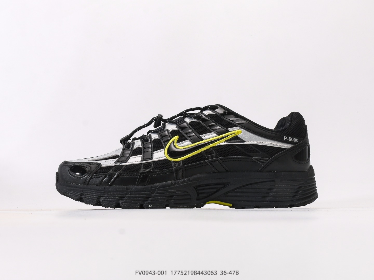 @190 Nike P-6000 Women's Running Shoes: Gray swooshes on both inner and outer sides, breathable materials wit…