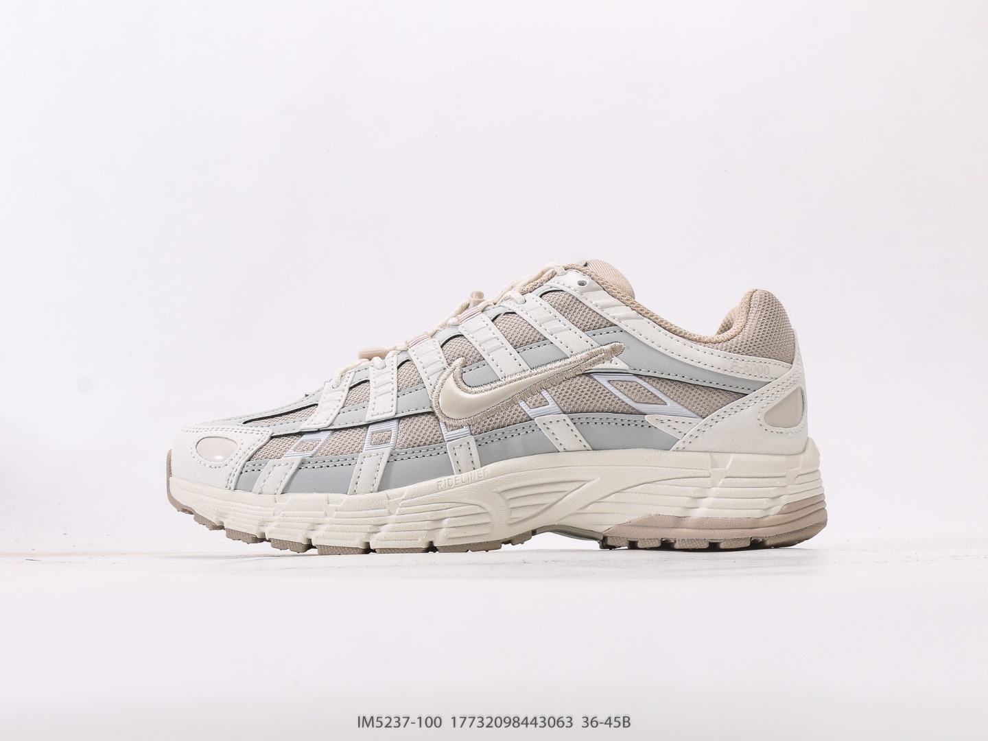 @190 Nike p-6000 zapatillas de running para mujer, con el swoosh gris en los lados interior y exterior, mater…