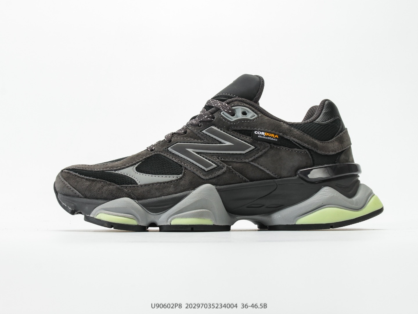 P210 New Balance NB 9060 retro item. The upper is covered with a large area of mesh and suede material, restoring the c…