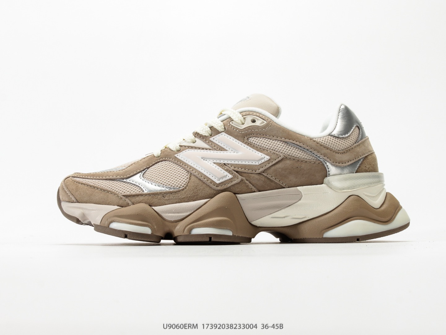 P210 New Balance 9060 series, retro casual sports running shoes. The upper is covered with a large area of mesh and sue…