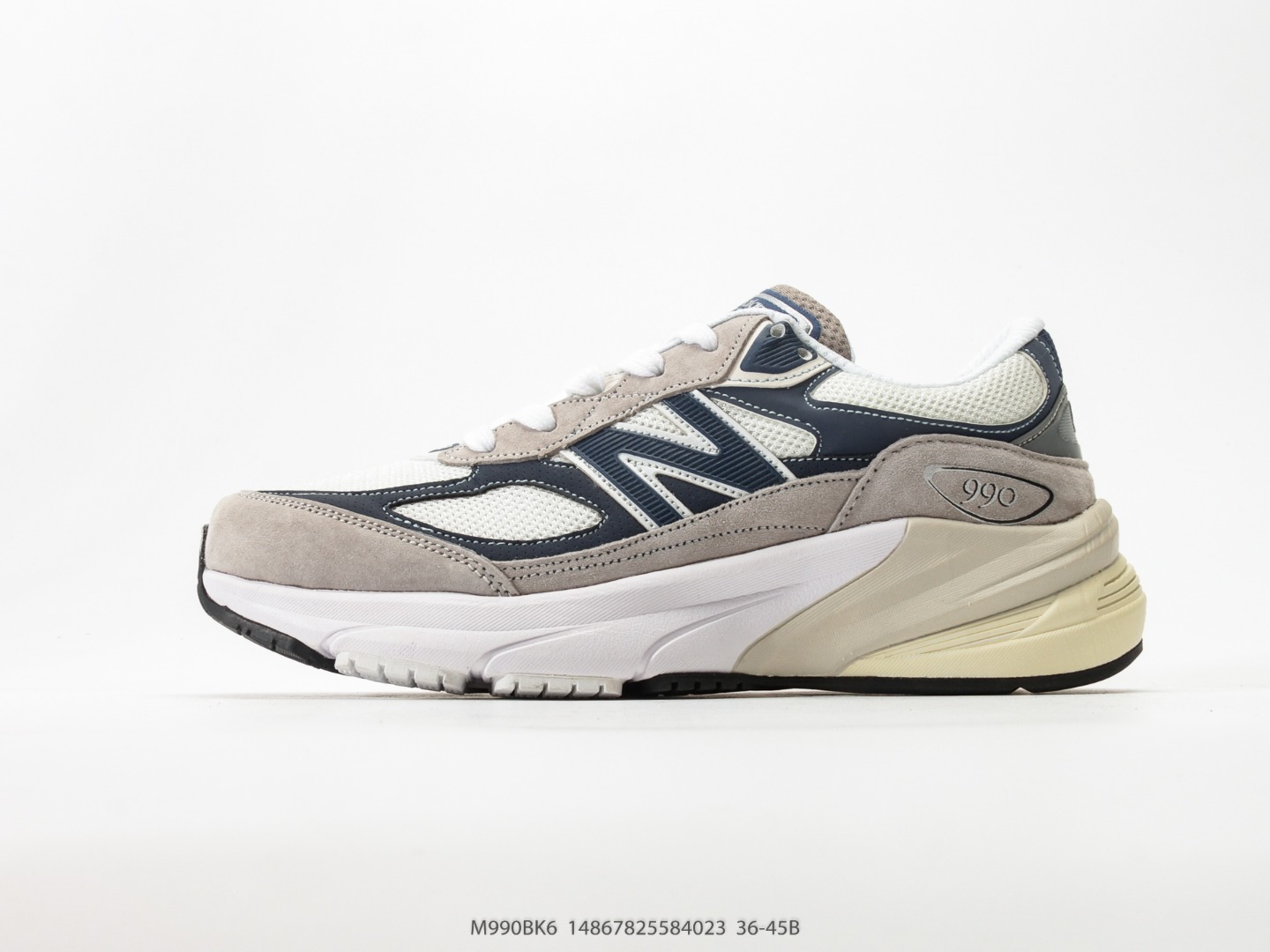 P170 New Balance NB 990 series, New Balance, malla retro, tejido de piel de cerdo, caña baja, zapatillas de r…