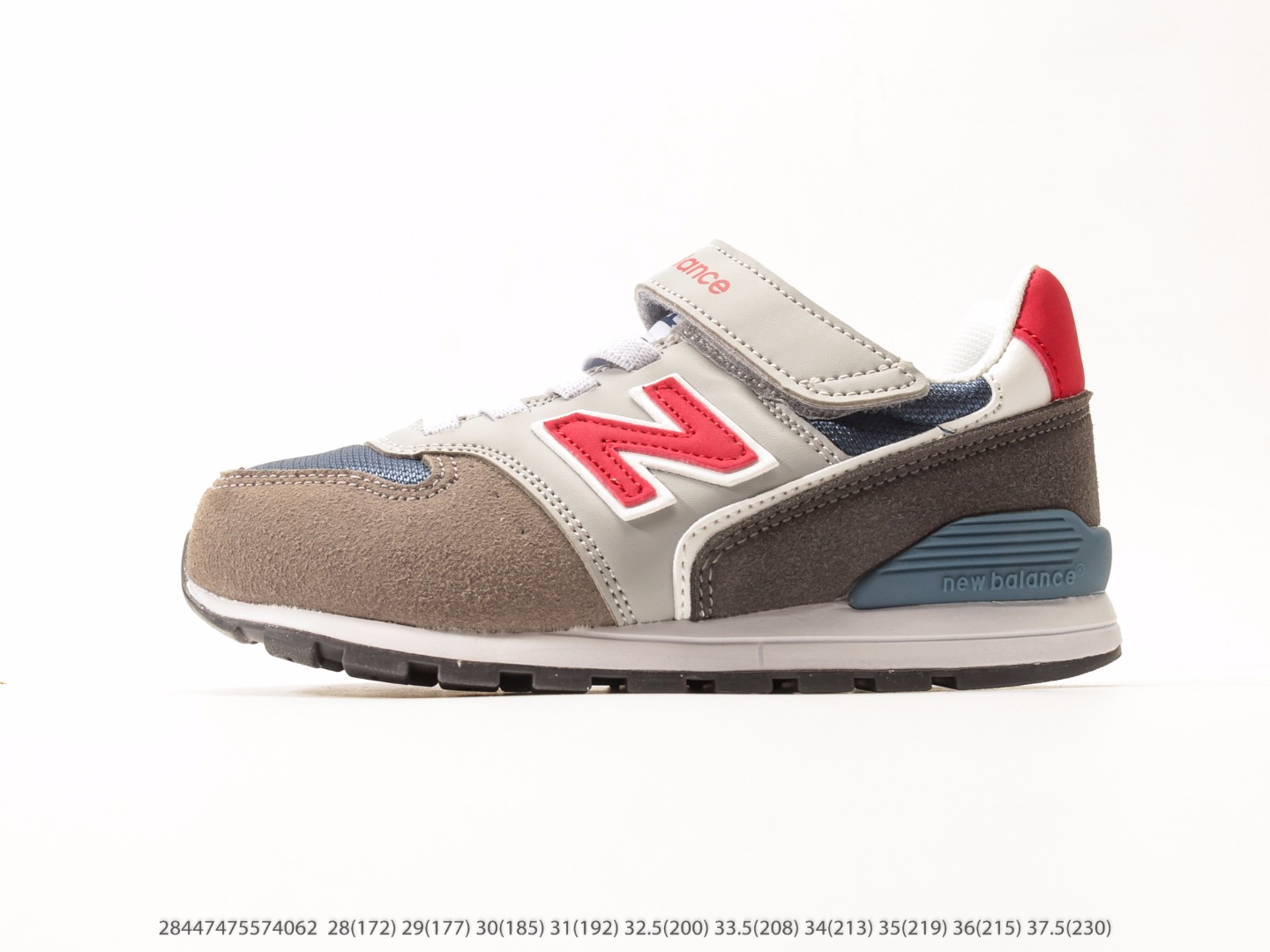 #童鞋 新百伦New Balance NB996 童鞋复古休闲老爹鞋运动慢跑鞋.❗注意:图下方显示为实际脚长,单位毫米[手工测量,可能存在5毫米左右的误差] #28447475574062