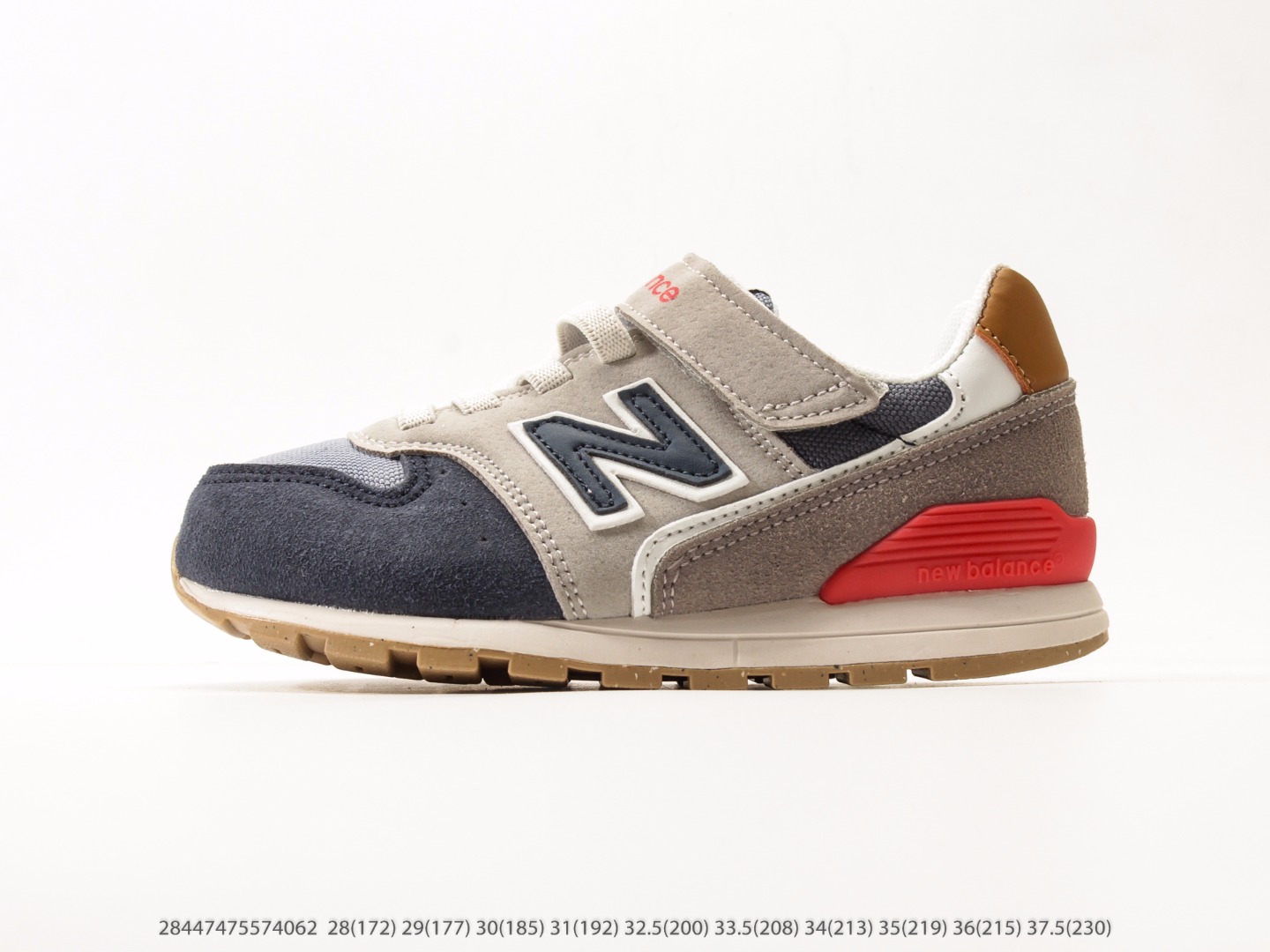 #童鞋 新百伦New Balance NB996 童鞋复古休闲老爹鞋运动慢跑鞋.❗注意:图下方显示为实际脚长,单位毫米[手工测量,可能存在5毫米左右的误差] #28447475574062