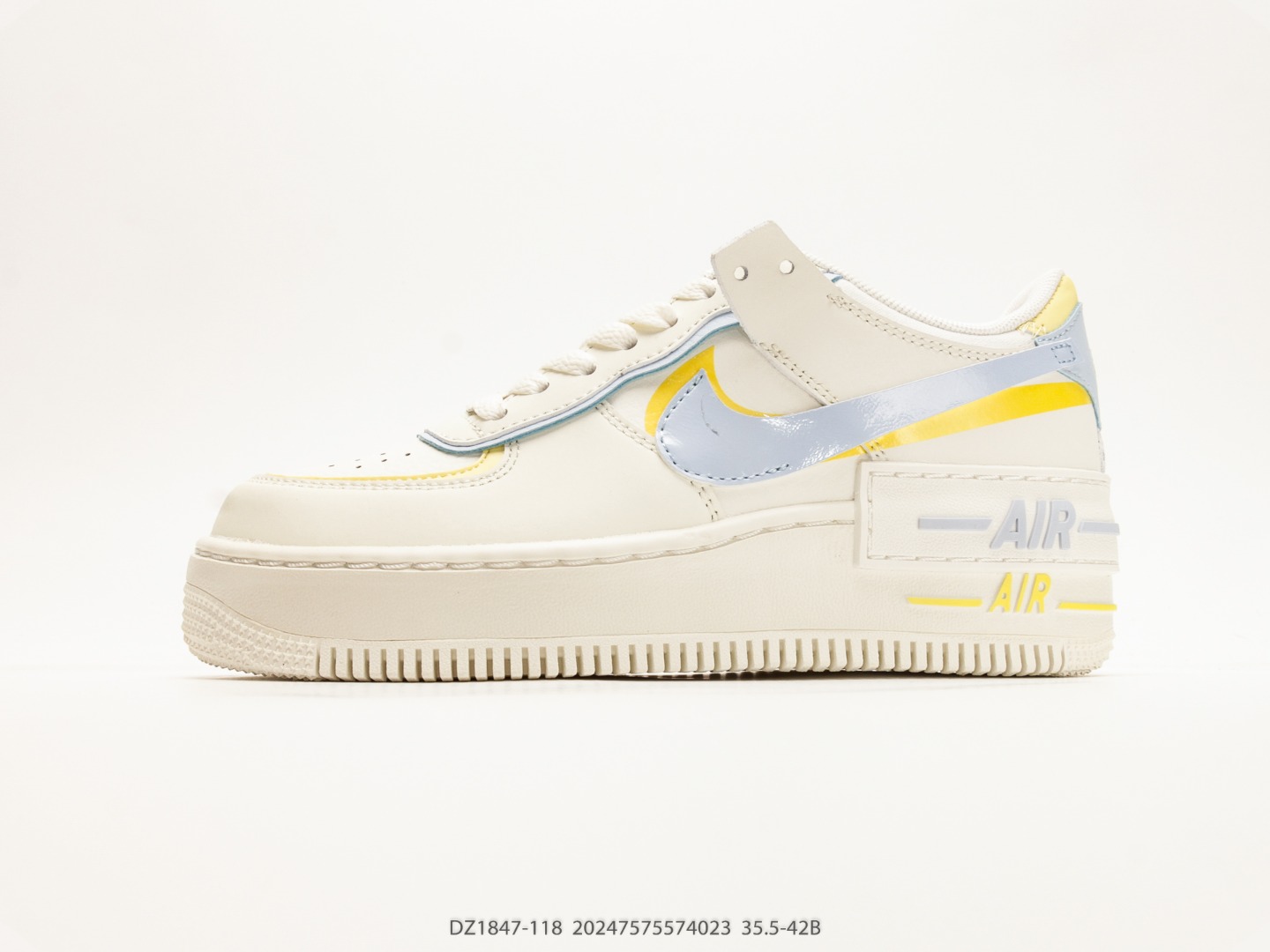耐克NK WMNS Air Force 1 Shadow 轻量增高低帮百搭板鞋拼接马卡龙 全新少女系解构主义设计 双层轻量EVA发泡中底+防滑RB橡胶外圈底鞋底 货号:DZ1847-118#20247575574023