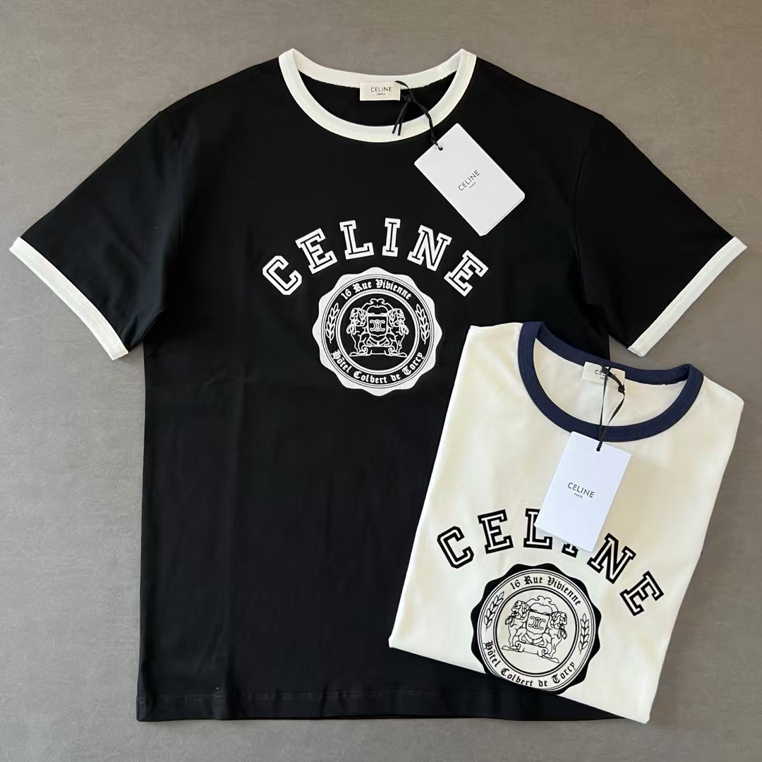 NO:321927,Celine Spring and Summer New Style, Contrast Short-Sleeve Tee for Men and Women!  Flocking printing process!  Color black white S M L, celine, T-shirt, alexander wang19860909Celine  春夏新款 男女同款撞色短袖Tee！植绒印花工艺！ 颜色黑色 白色 码数S M L,,celine,T-shirt,alexander wang,Women's clothing