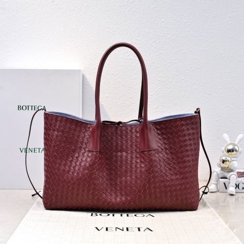 Bottega Veneta Pinacoteca Medium Tote Bag in Intrecciato Leather, Burgundy 1 Bottega Veneta Pinacoteca Medium Tote Bag in Intrecciato Leather, Burgundy