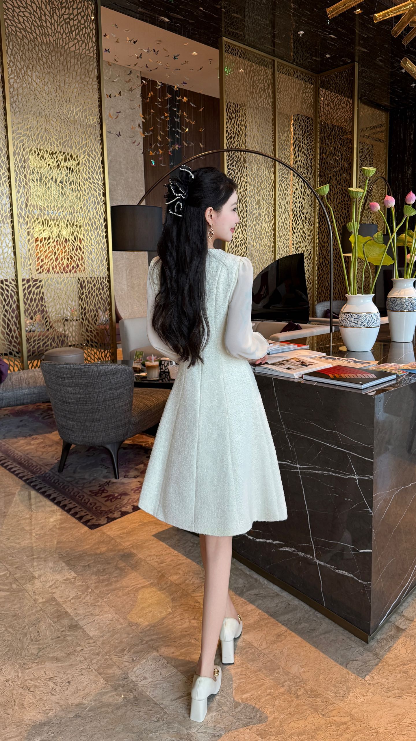 Elegant Women's Long Sleeve Dress - Classic Chanel Style, Formal Occasion 9 i1756705309707 3064 0 9