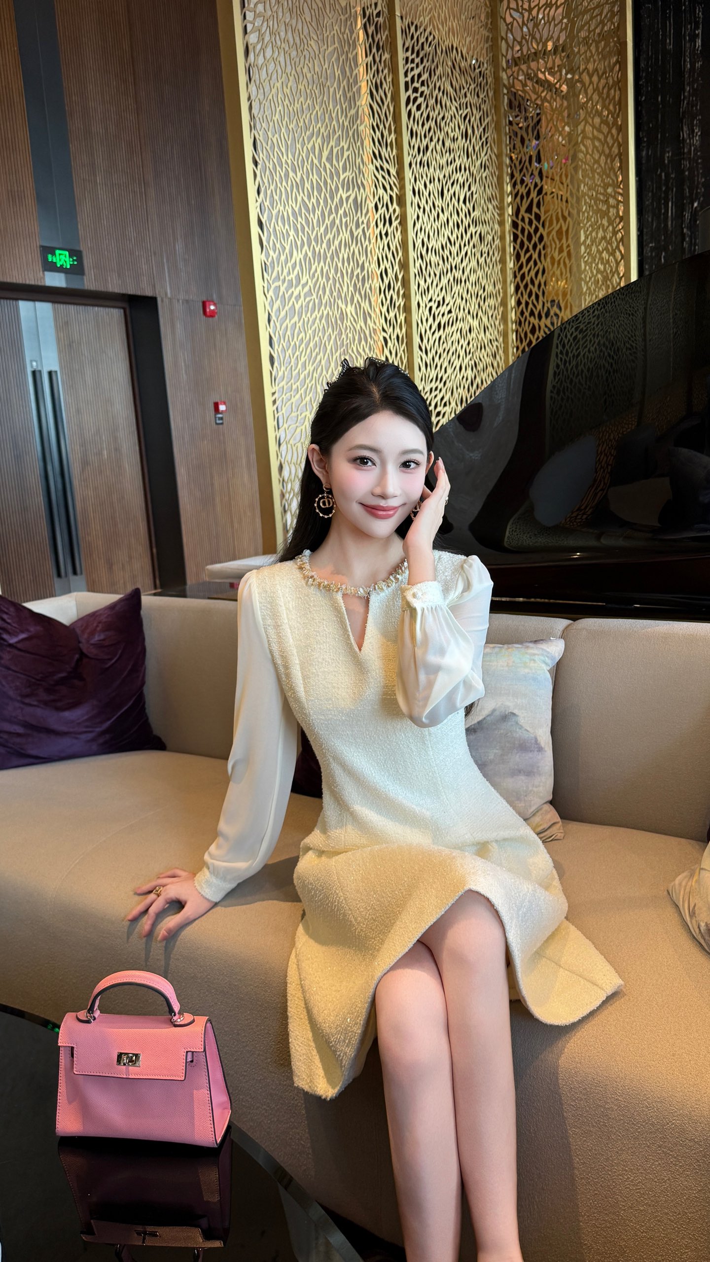 Elegant Women's Long Sleeve Dress - Classic Chanel Style, Formal Occasion 4 i1756705312202 4854 0 3