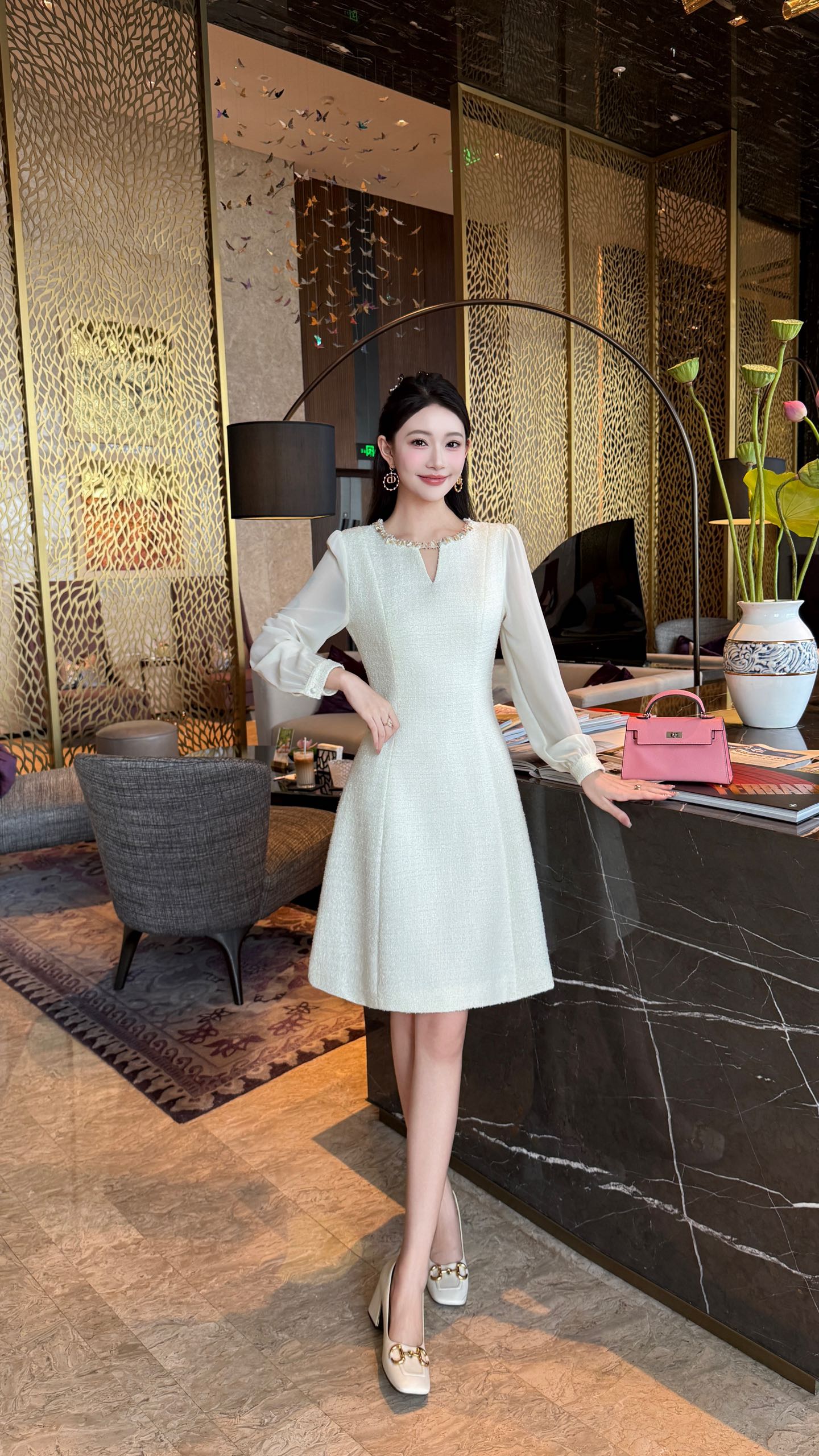 Elegant Women's Long Sleeve Dress - Classic Chanel Style, Formal Occasion 8 i1756705312204 2868 0 8