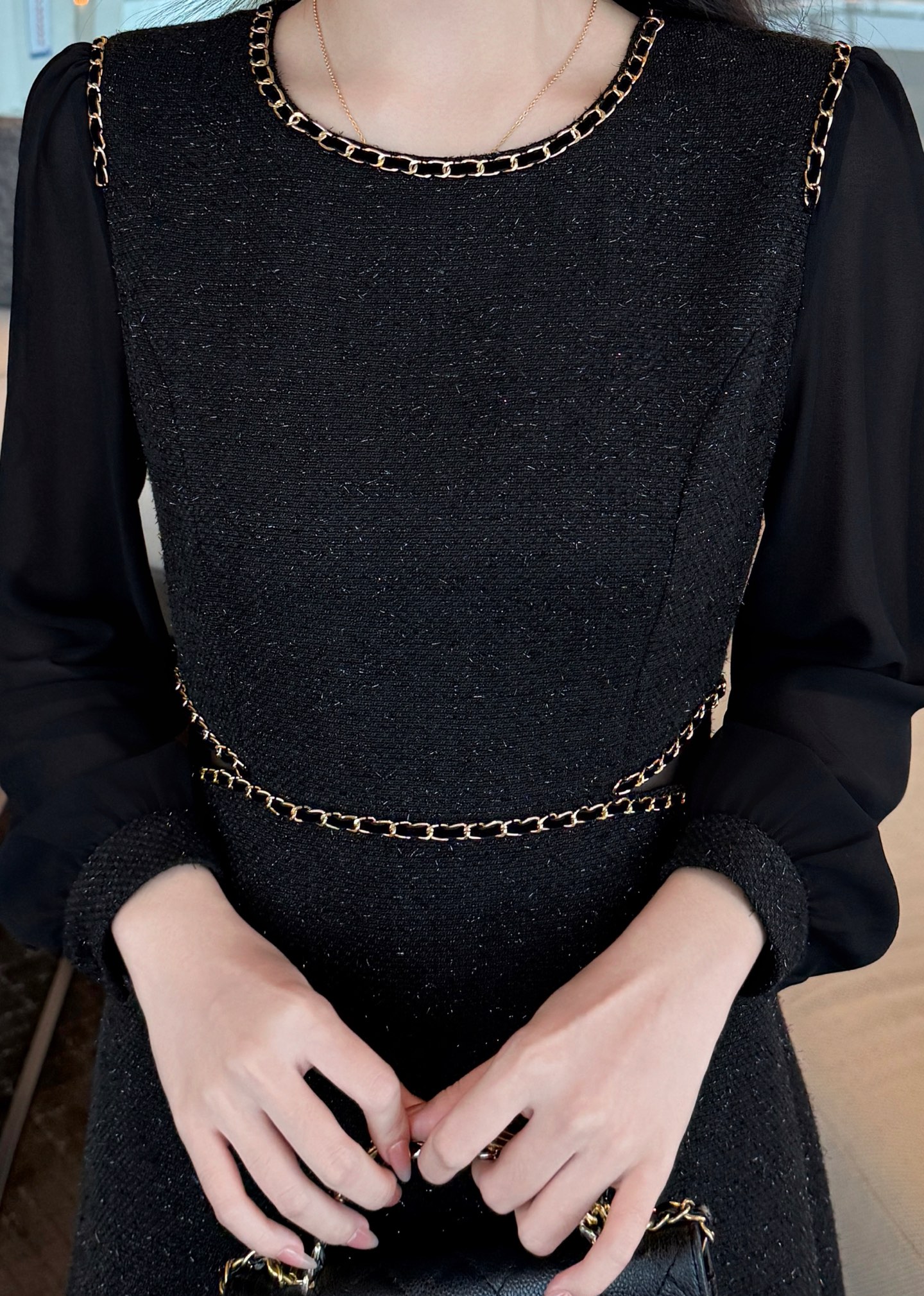 Elegant Chanel-Style Chain Detail Dress - Autumn New Arrival 5 i1756706662847 2242 0 3