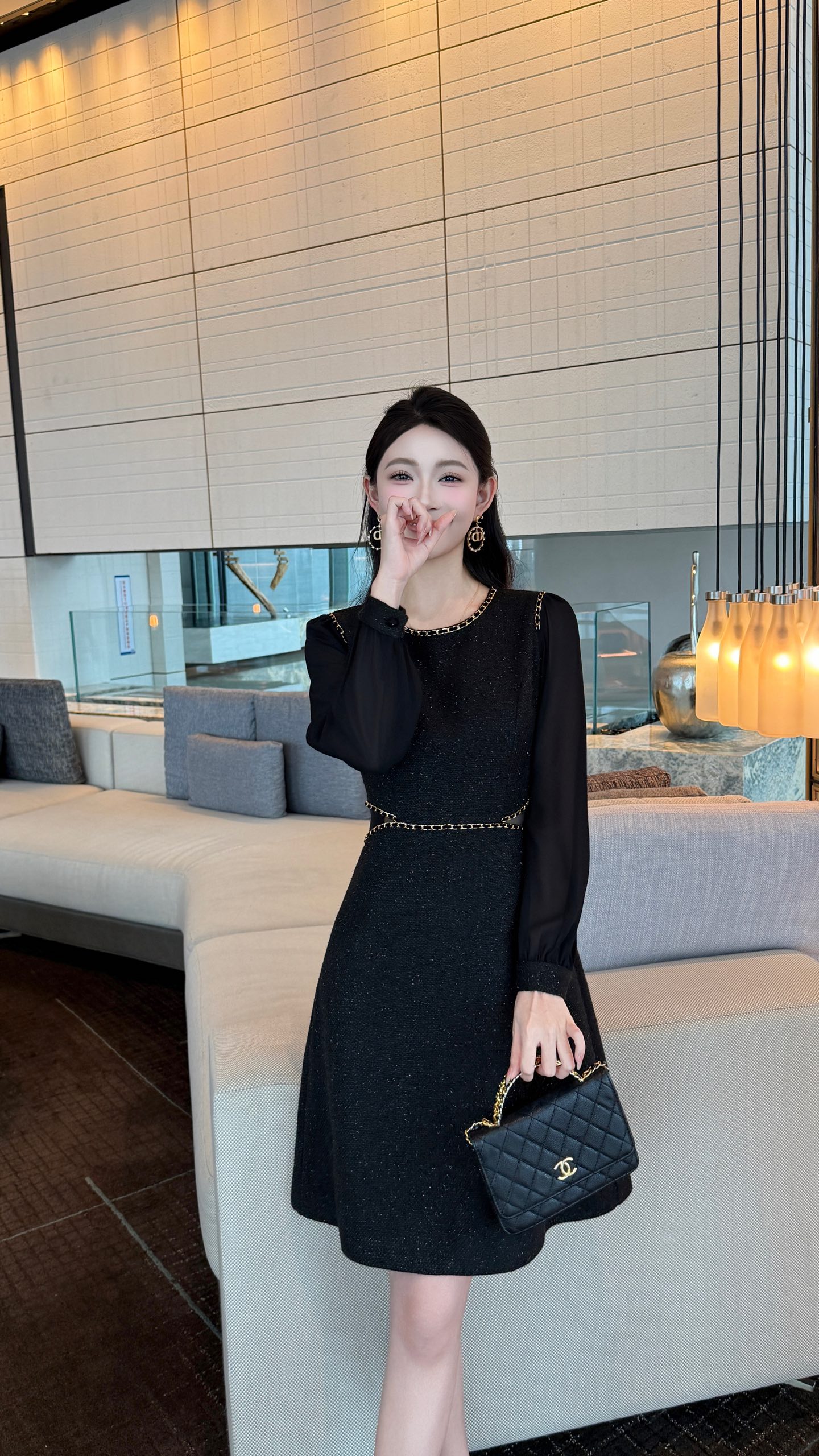 Elegant Chanel-Style Chain Detail Dress - Autumn New Arrival 3 i1756706663243 5230 0 1