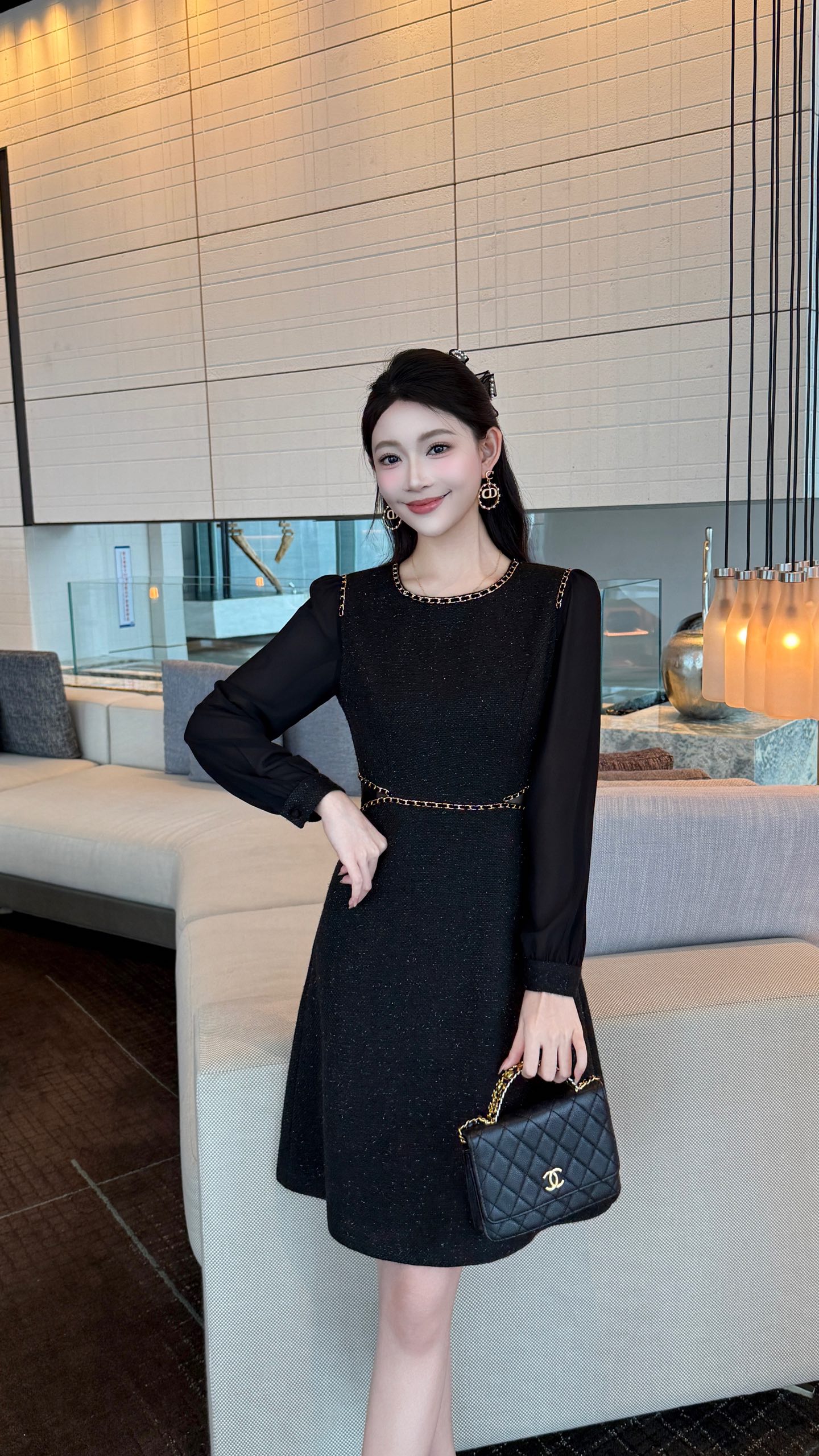 Elegant Chanel-Style Chain Detail Dress - Autumn New Arrival 4 i1756706663269 5927 0 2