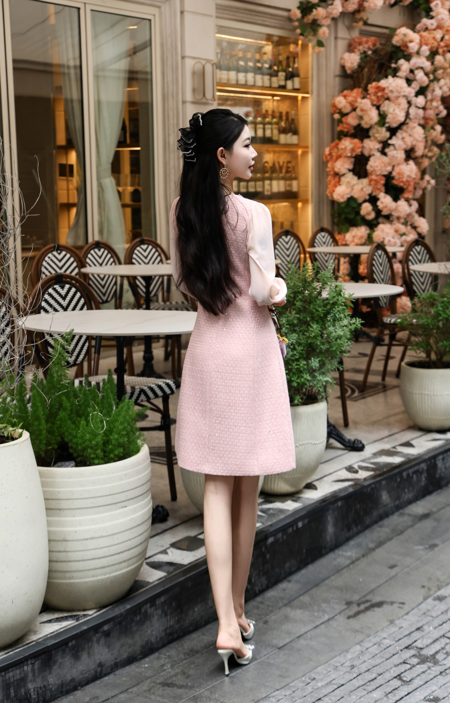 Elegant Women's Long Sleeve Rhinestone Dress - French Chanel Style 8 i1756706733684 2506 0 8