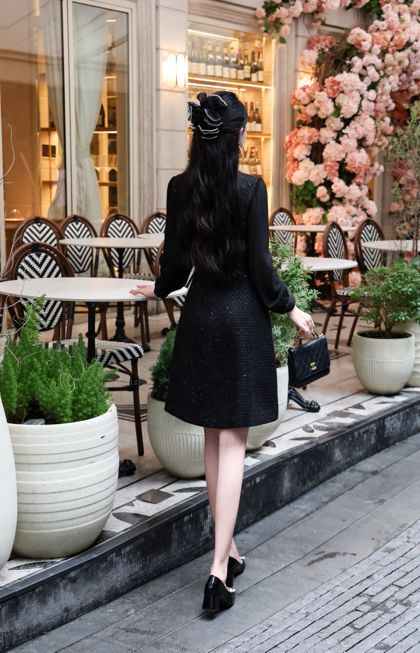 Elegant Autumn French Style Pink/Black Long Sleeve Dress 9 i1756707231206 4938 0 9