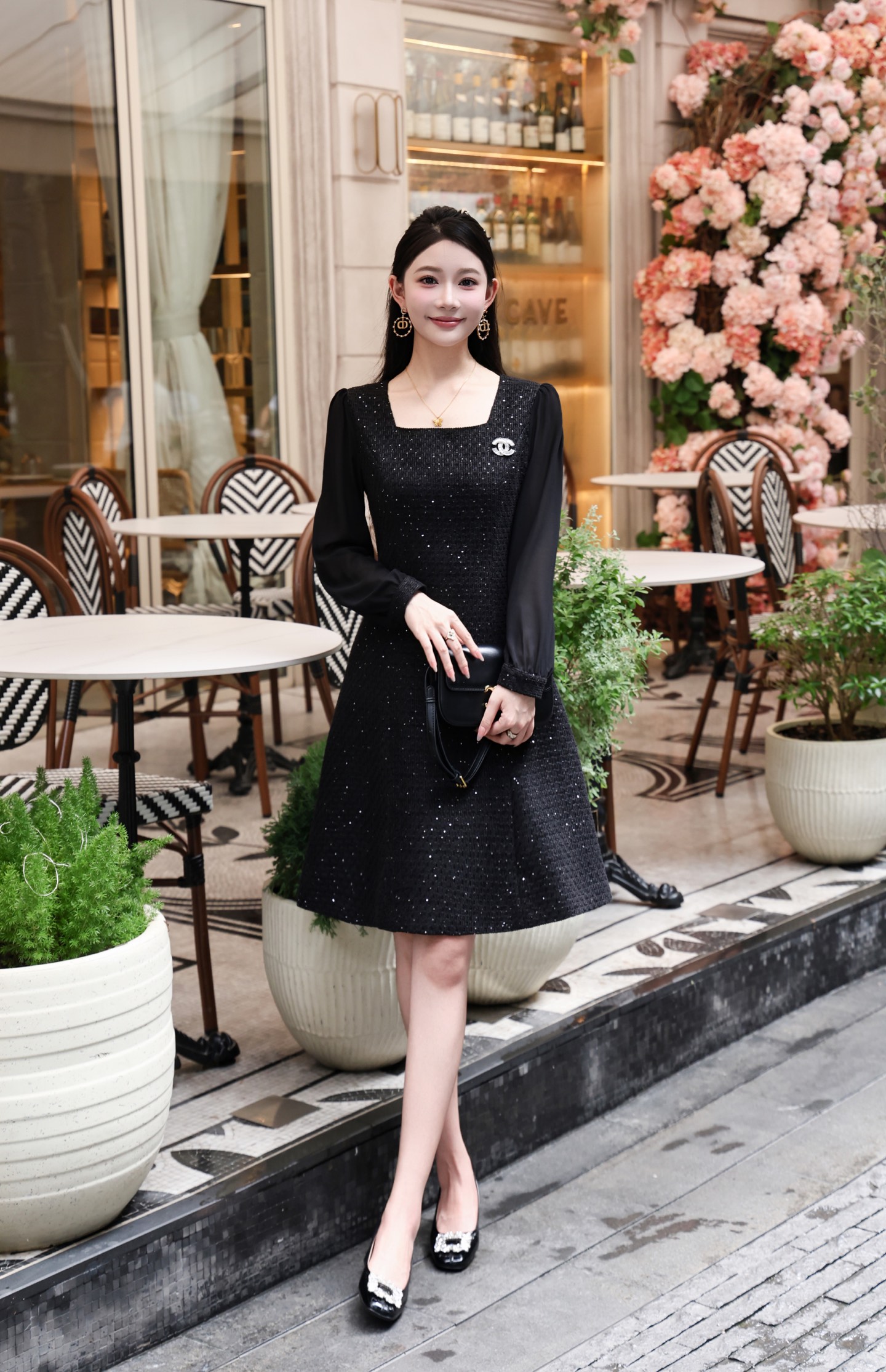 Elegant French Style Long Sleeve A-Line Dress - Timeless Chic 8 i1756707659922 6853 0 8
