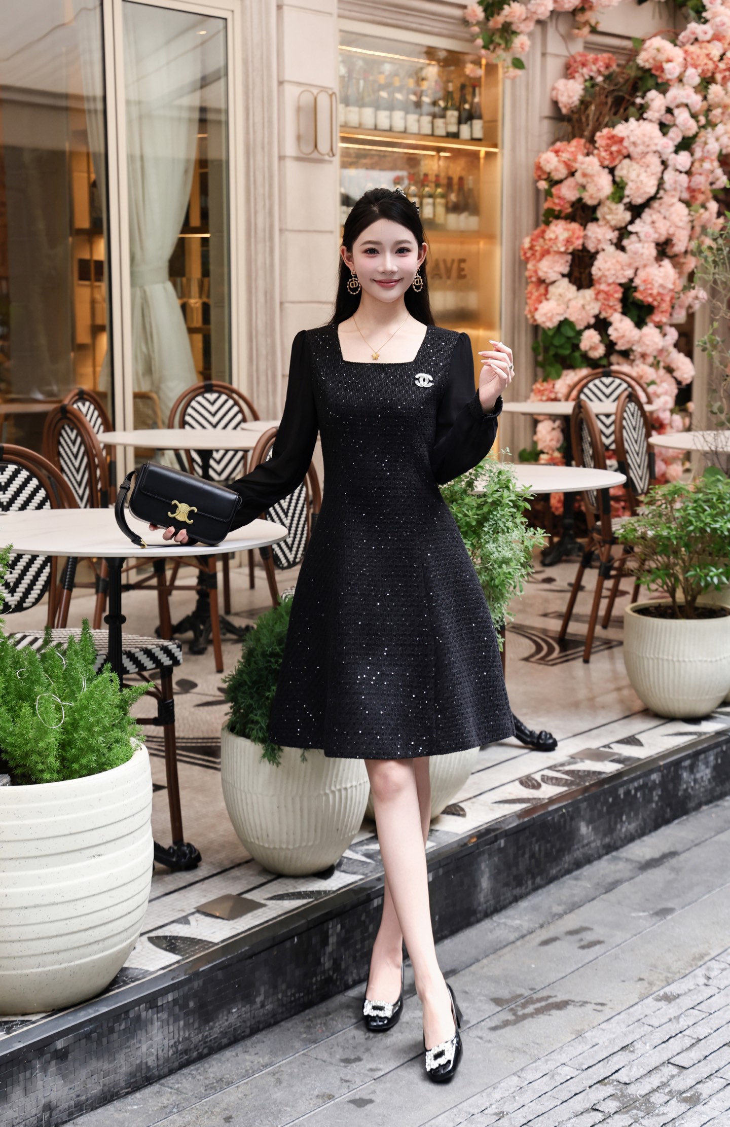 Elegant French Style Long Sleeve A-Line Dress - Timeless Chic 7 i1756707659955 2178 0 7
