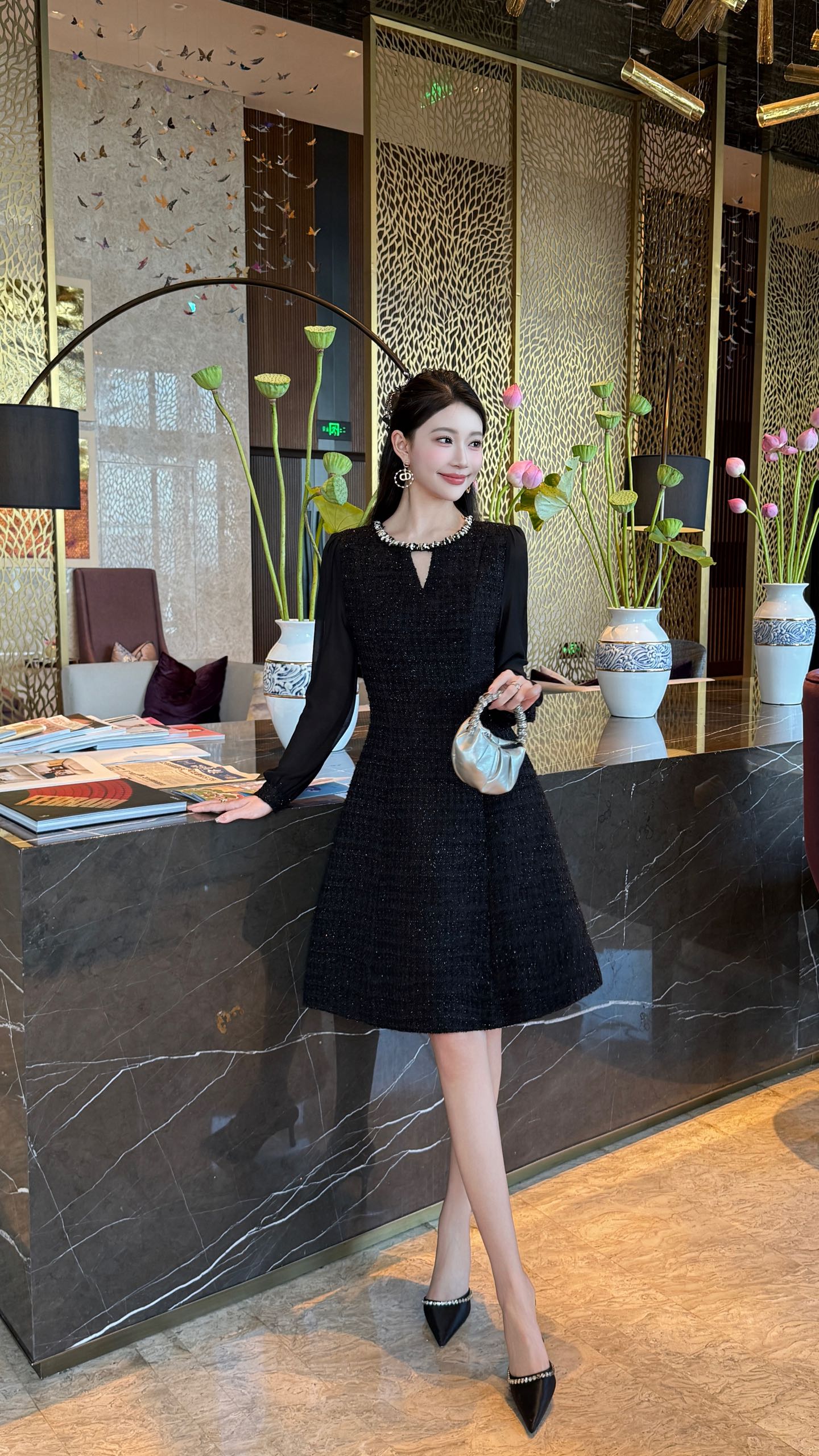 Elegant Women's Long Sleeve Dress - Classic Chanel Style, Perfect for Occasions 8 i1756708397422 2887 0 8