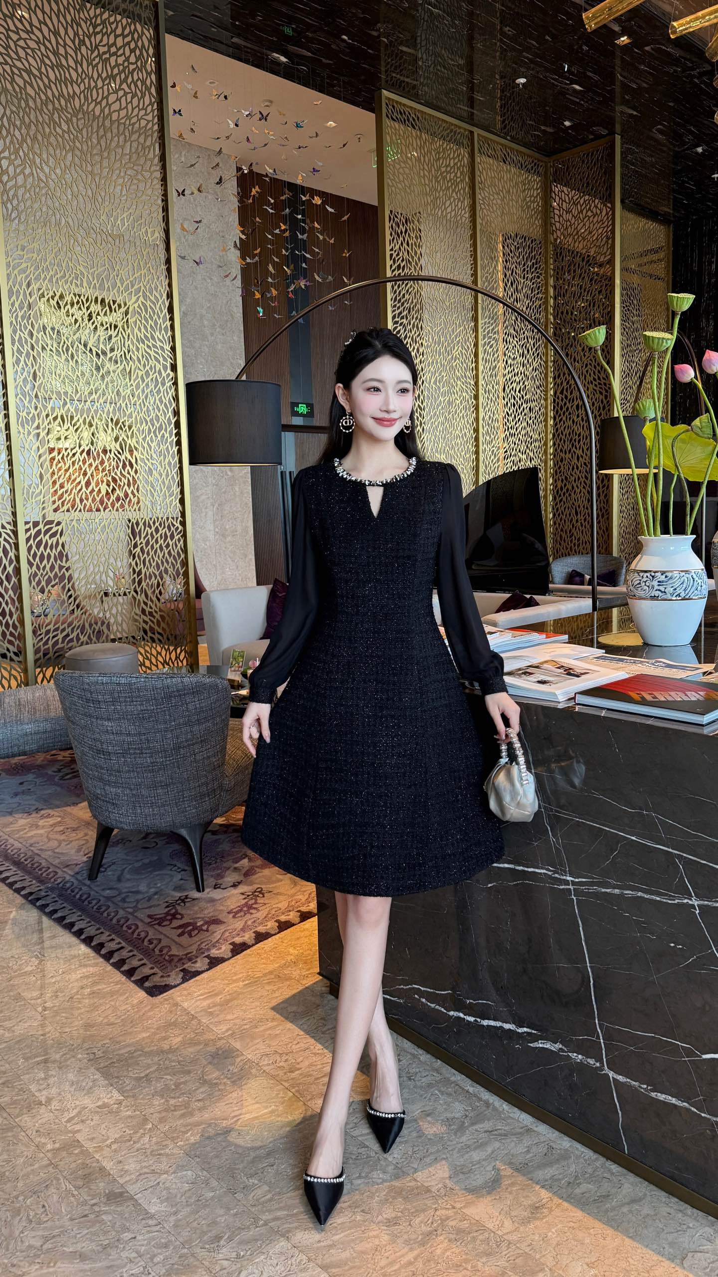 Elegant Women's Long Sleeve Dress - Classic Chanel Style, Perfect for Occasions 4 i1756708401063 479 0 4